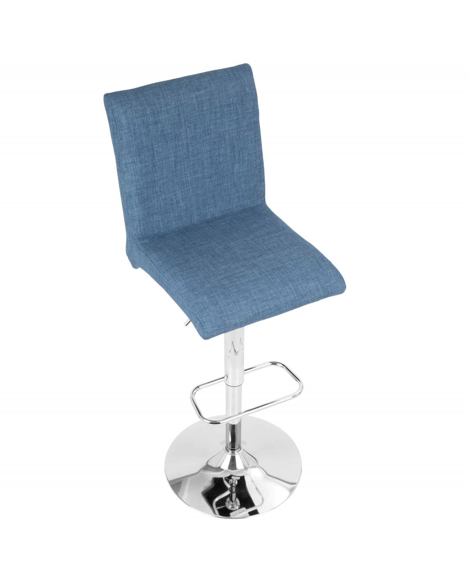 Tintori Contemporary Adjustable Barstool with Swivel in Blue