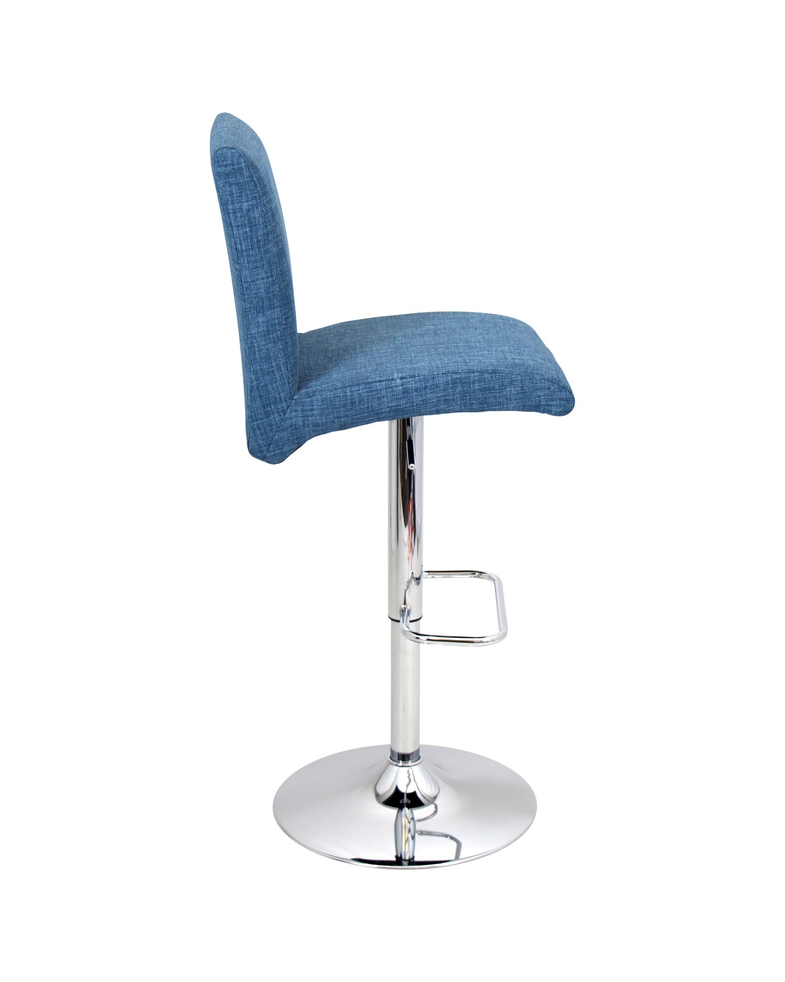 Tintori Contemporary Adjustable Barstool with Swivel in Blue