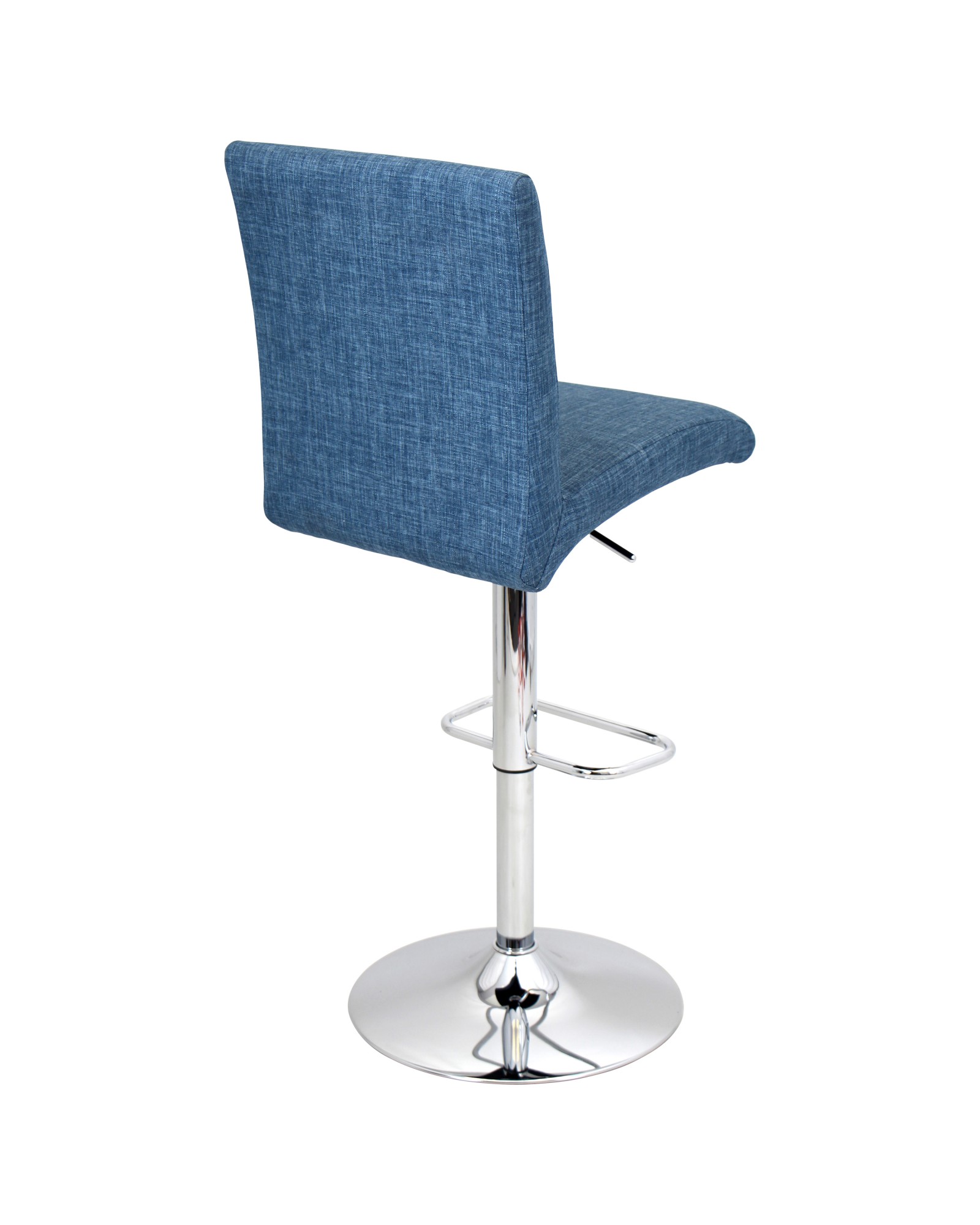 Tintori Contemporary Adjustable Barstool with Swivel in Blue