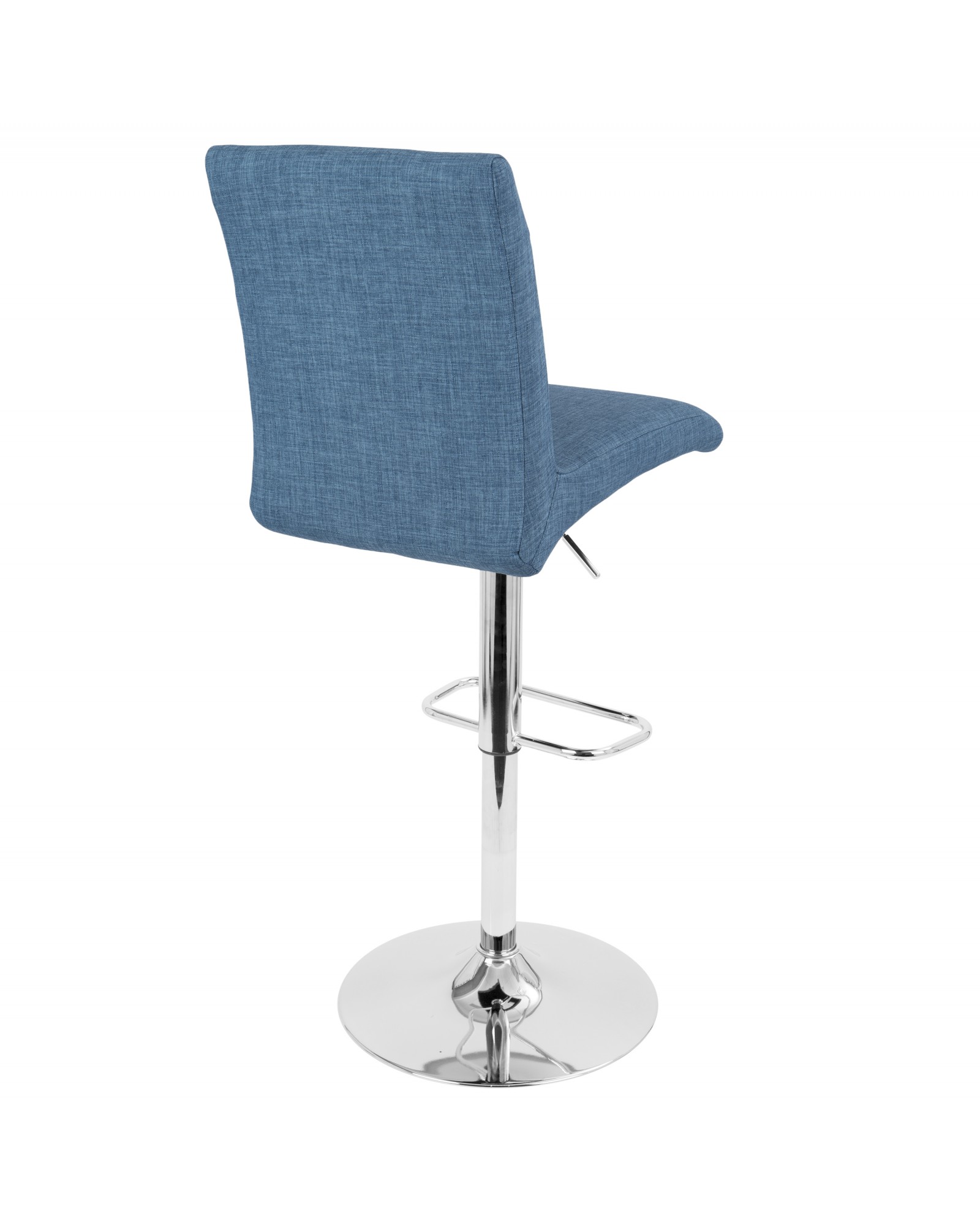 Tintori Contemporary Adjustable Barstool with Swivel in Blue