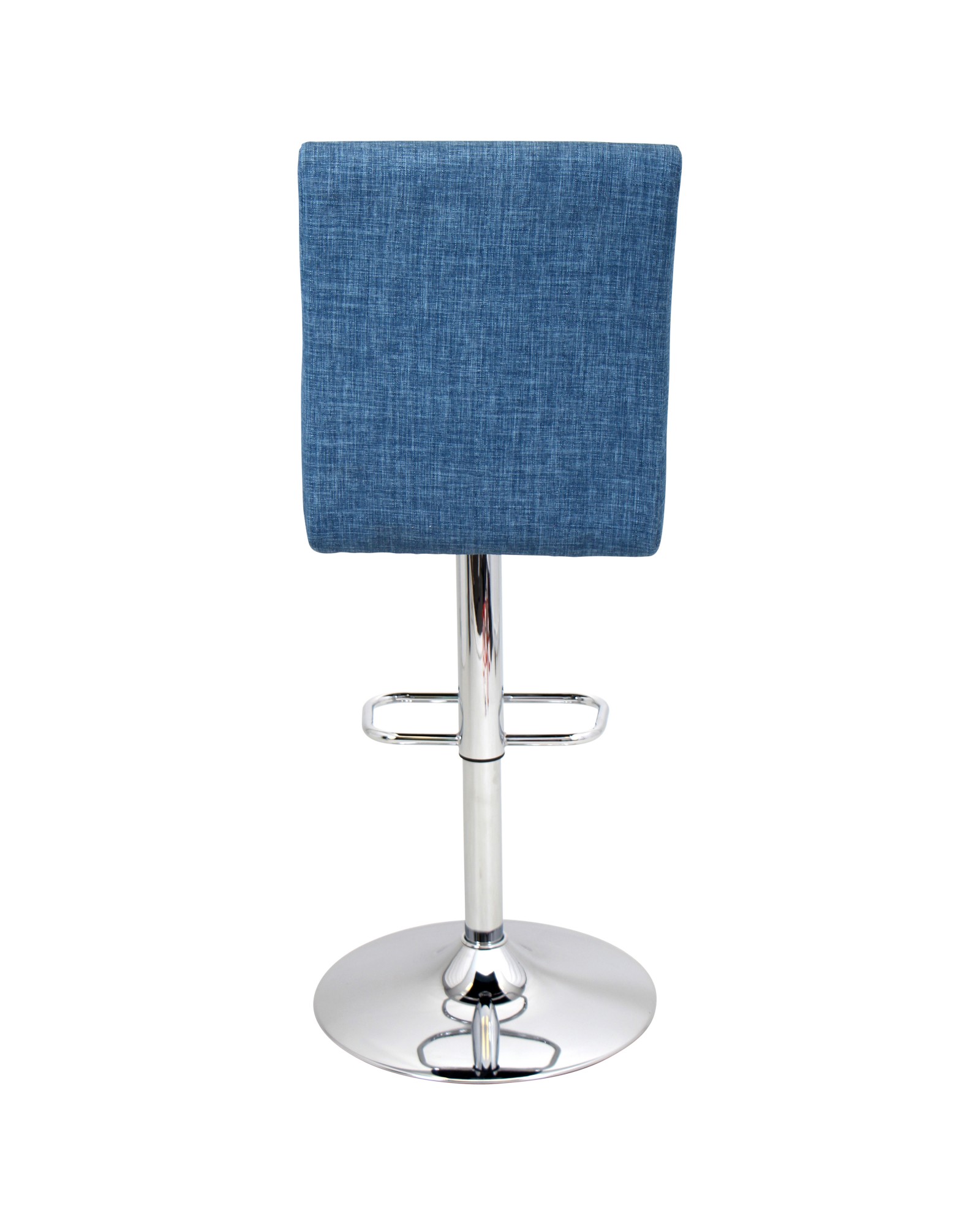 Tintori Contemporary Adjustable Barstool with Swivel in Blue