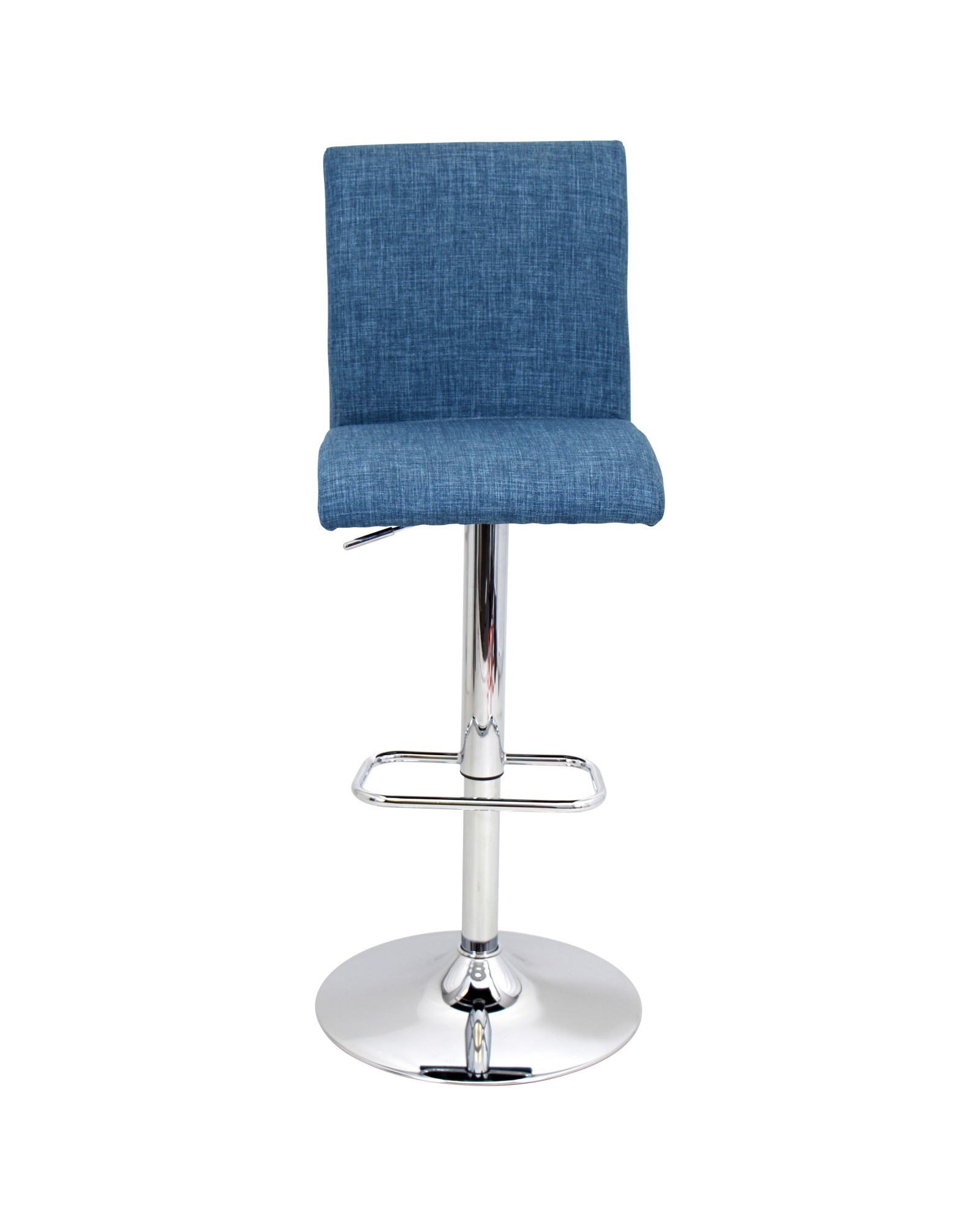 Tintori Contemporary Adjustable Barstool with Swivel in Blue