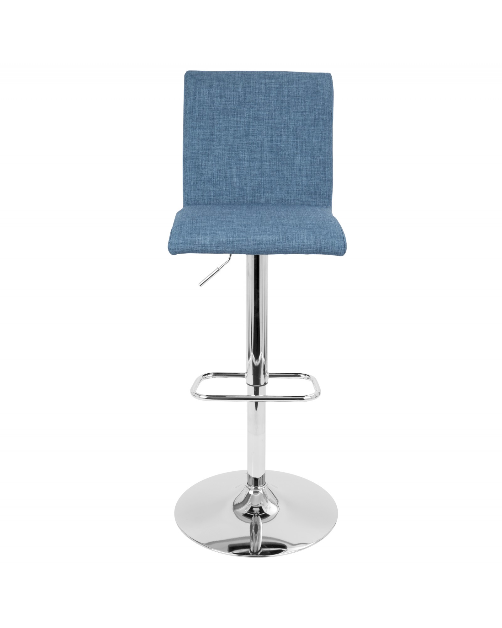 Tintori Contemporary Adjustable Barstool with Swivel in Blue