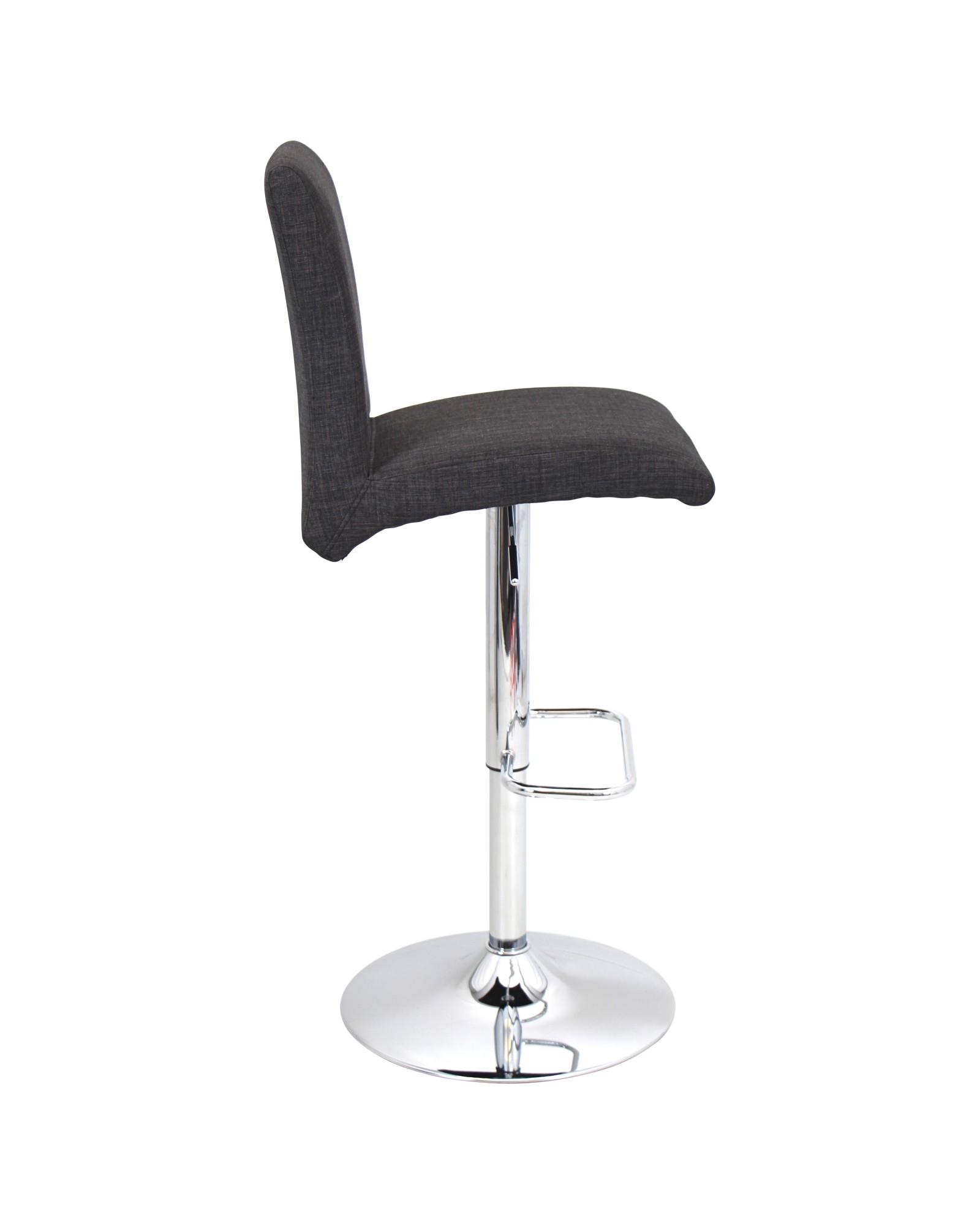 Tintori Contemporary Adjustable Barstool with Swivel in Charcoal