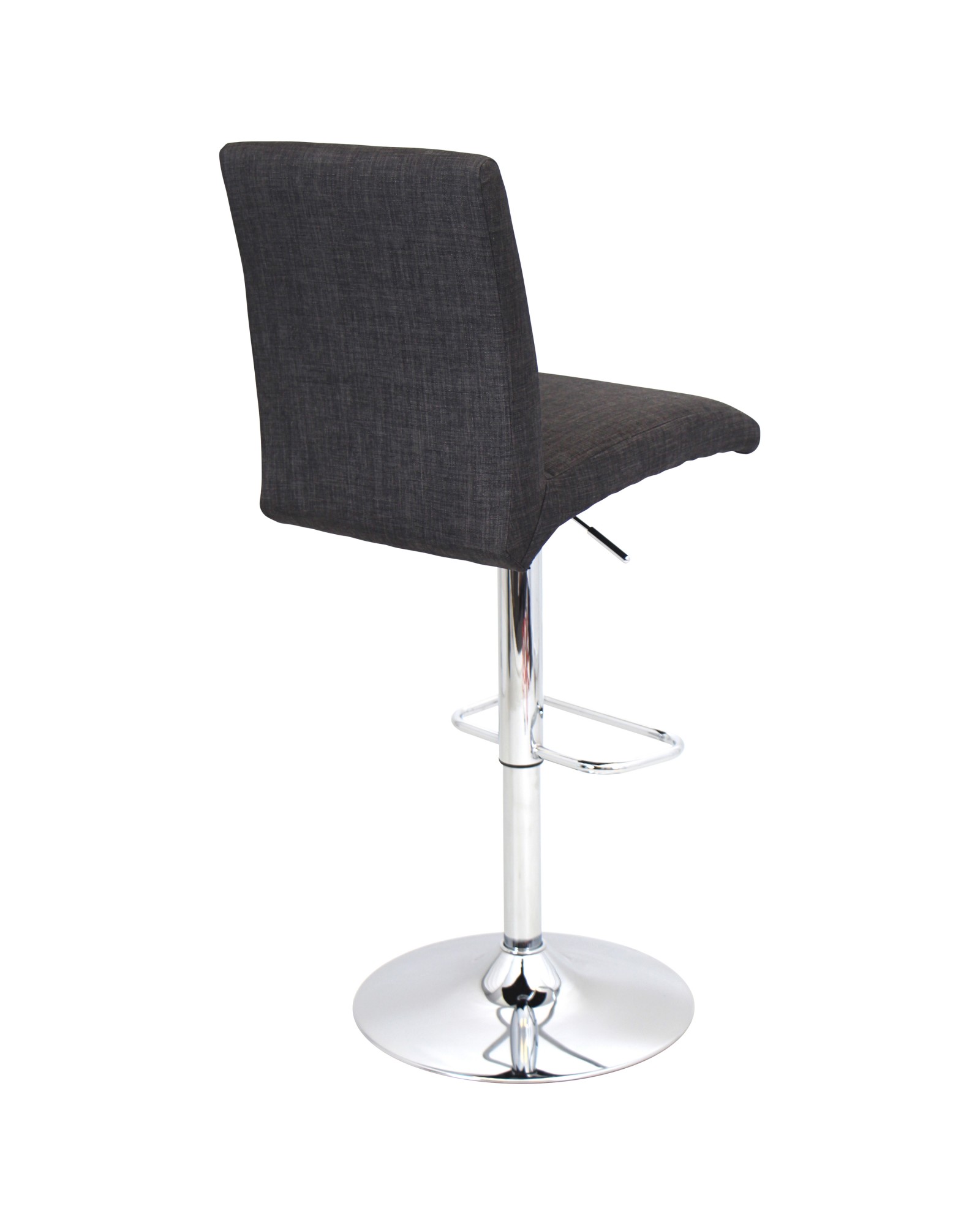 Tintori Contemporary Adjustable Barstool with Swivel in Charcoal