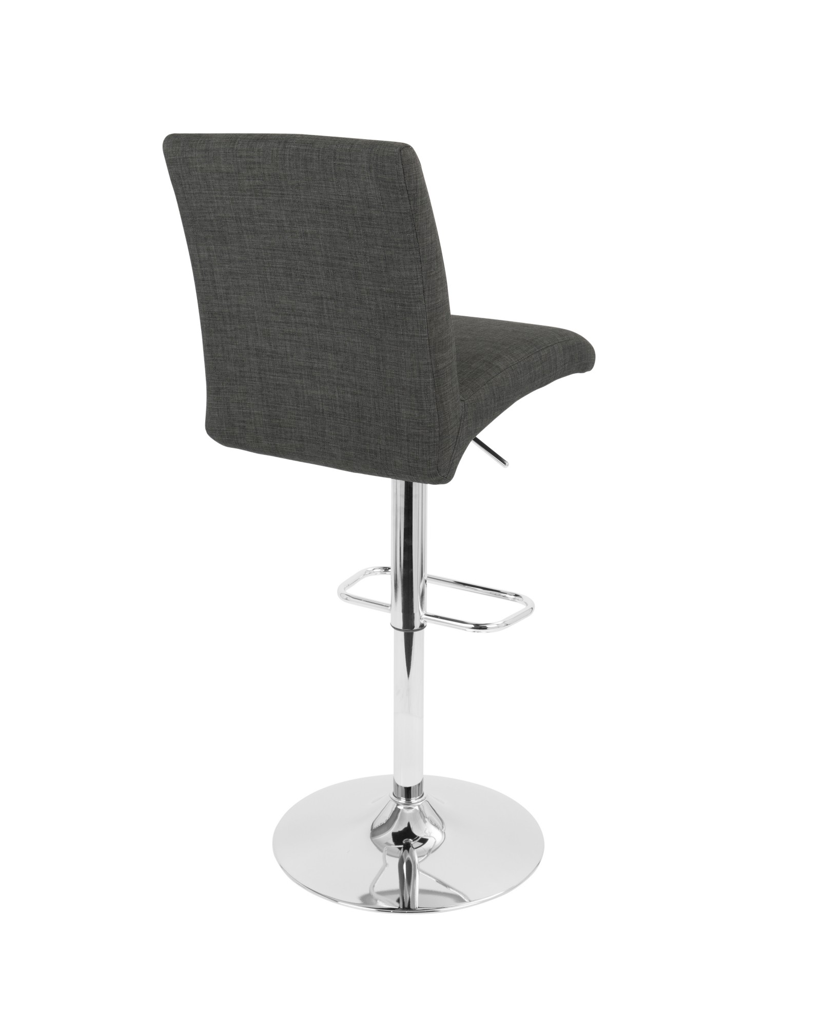 Tintori Contemporary Adjustable Barstool with Swivel in Charcoal