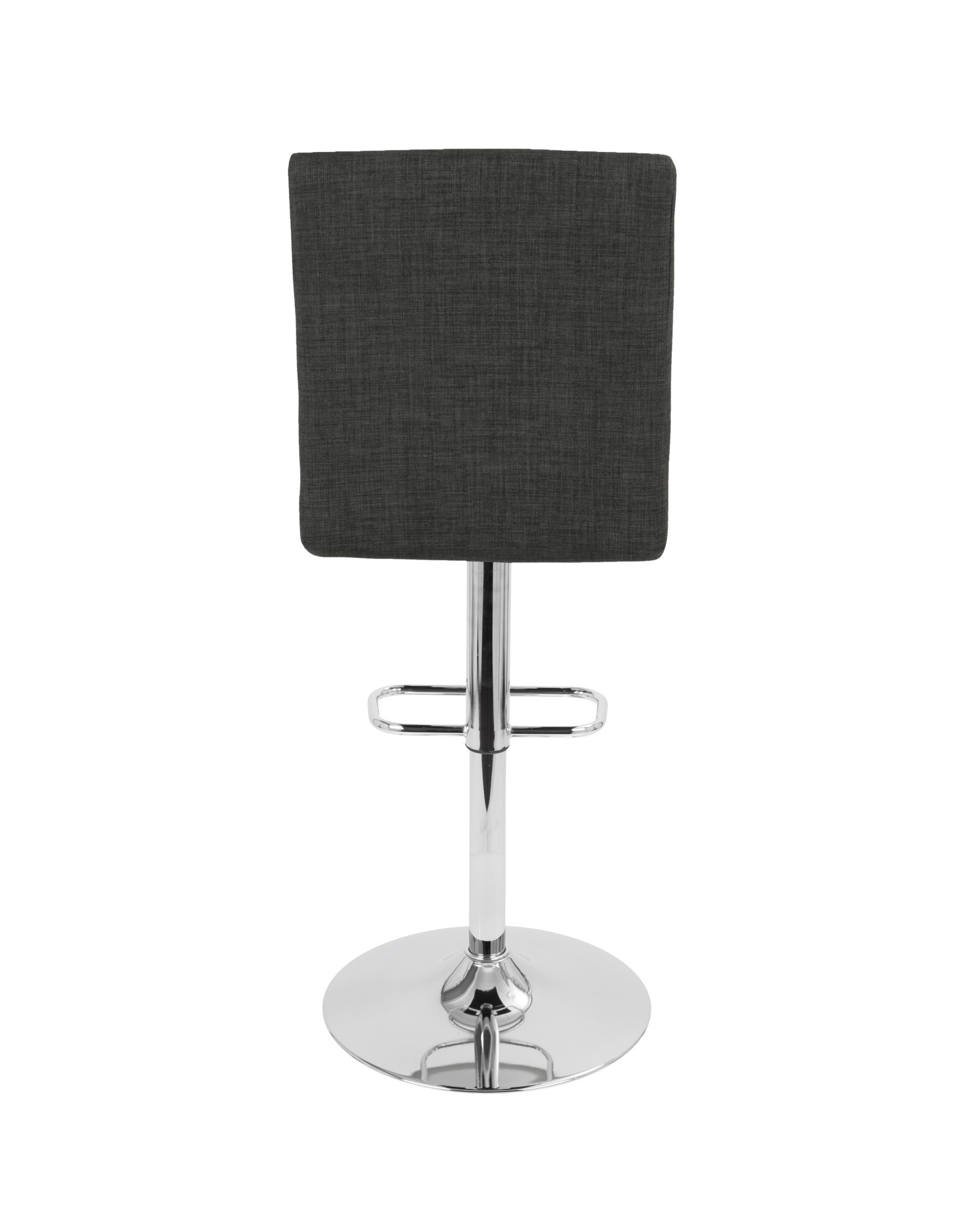 Tintori Contemporary Adjustable Barstool with Swivel in Charcoal