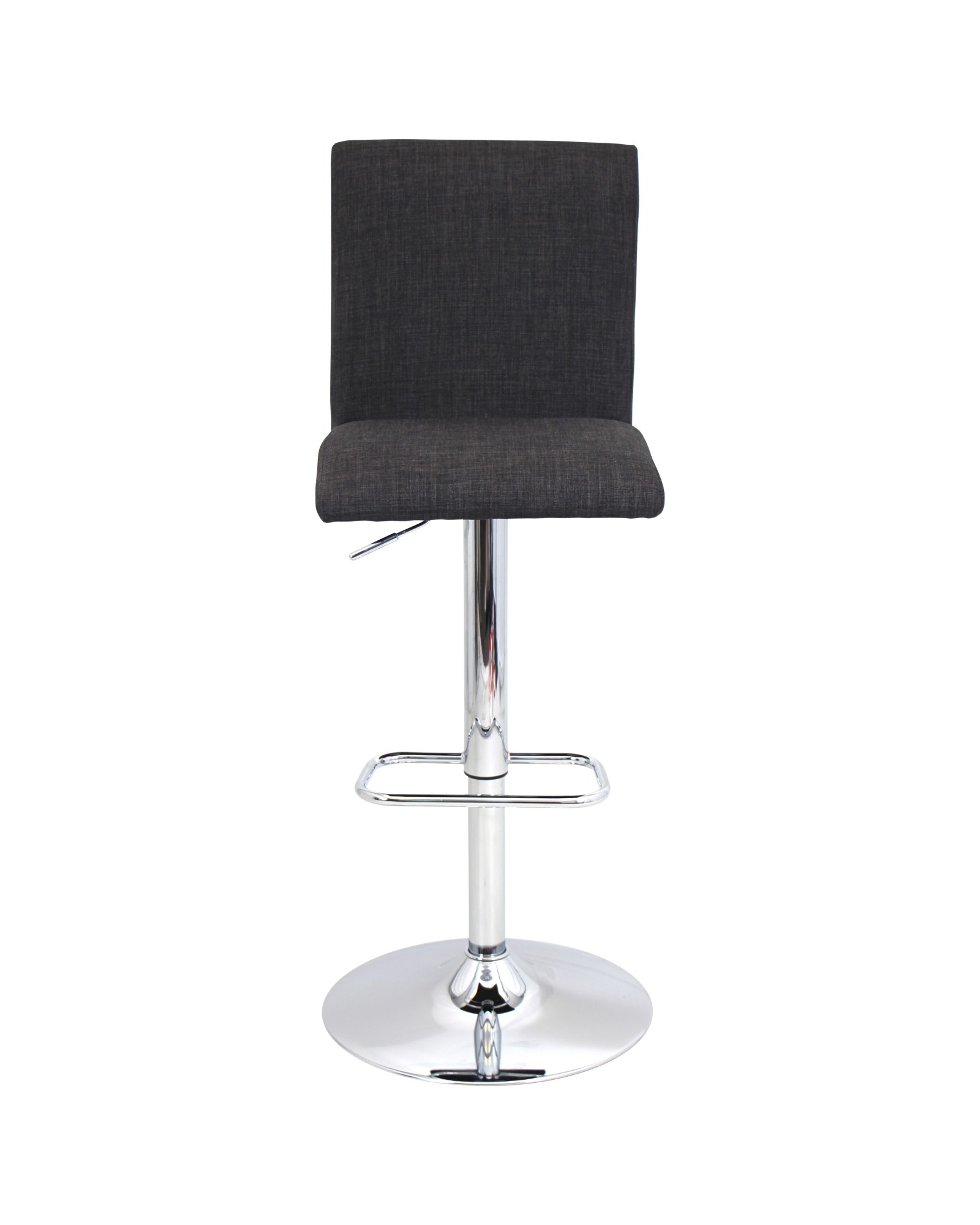 Tintori Contemporary Adjustable Barstool with Swivel in Charcoal