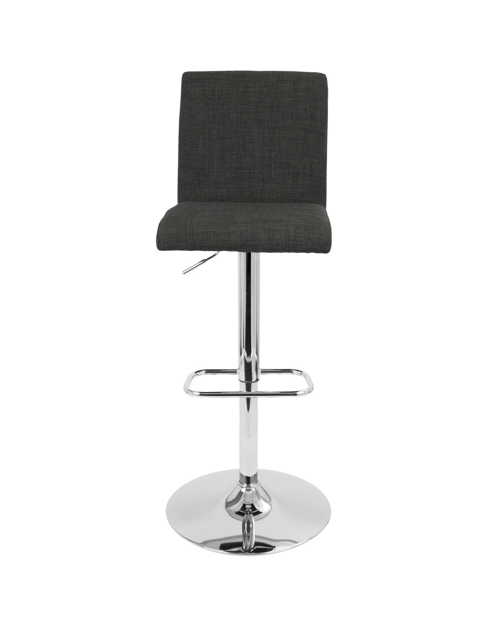 Tintori Contemporary Adjustable Barstool with Swivel in Charcoal