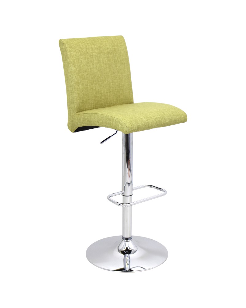 Tintori Contemporary Adjustable Barstool with Swivel in Green