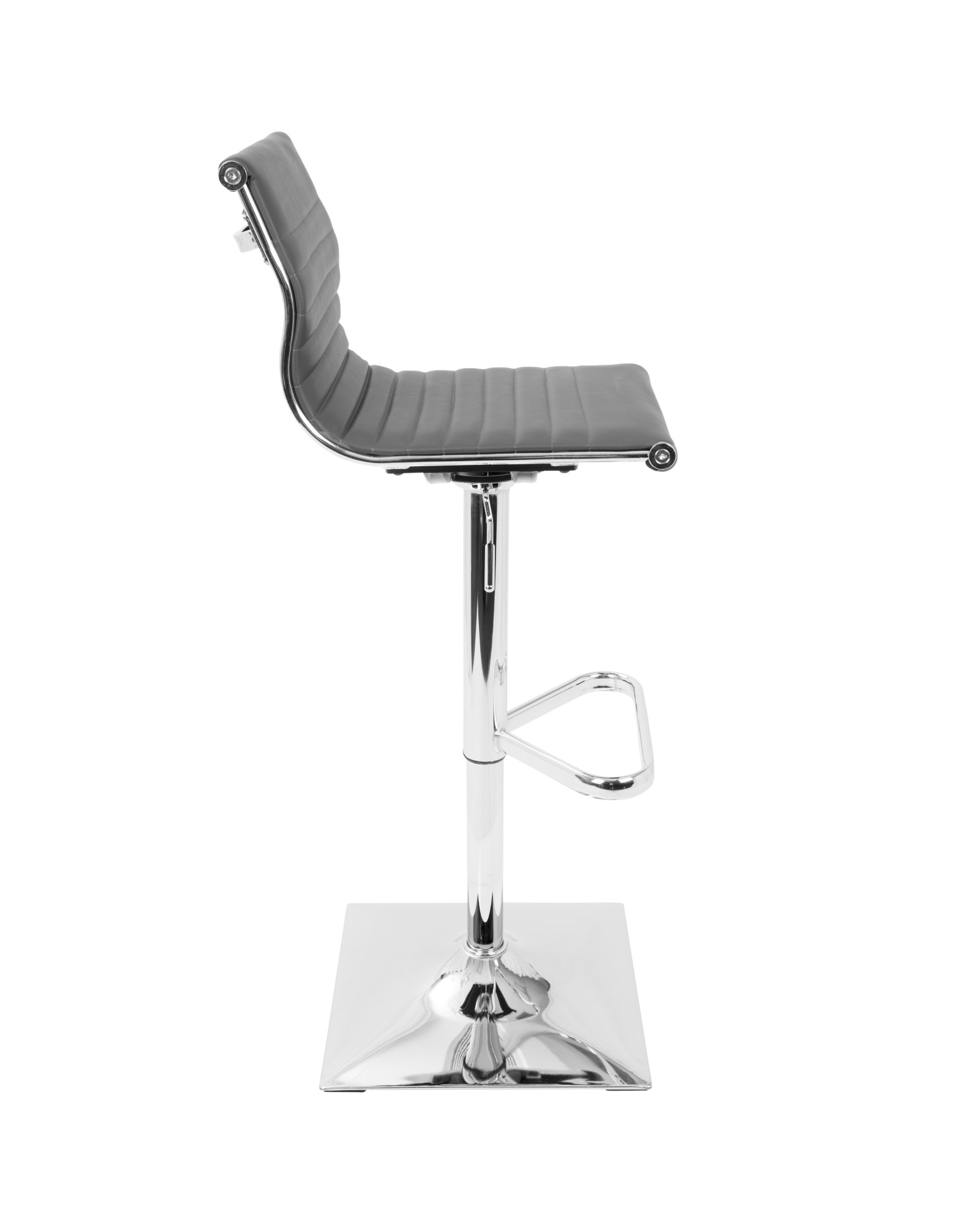 Masters Contemporary Adjustable Barstool with Swivel in Grey Faux Leather