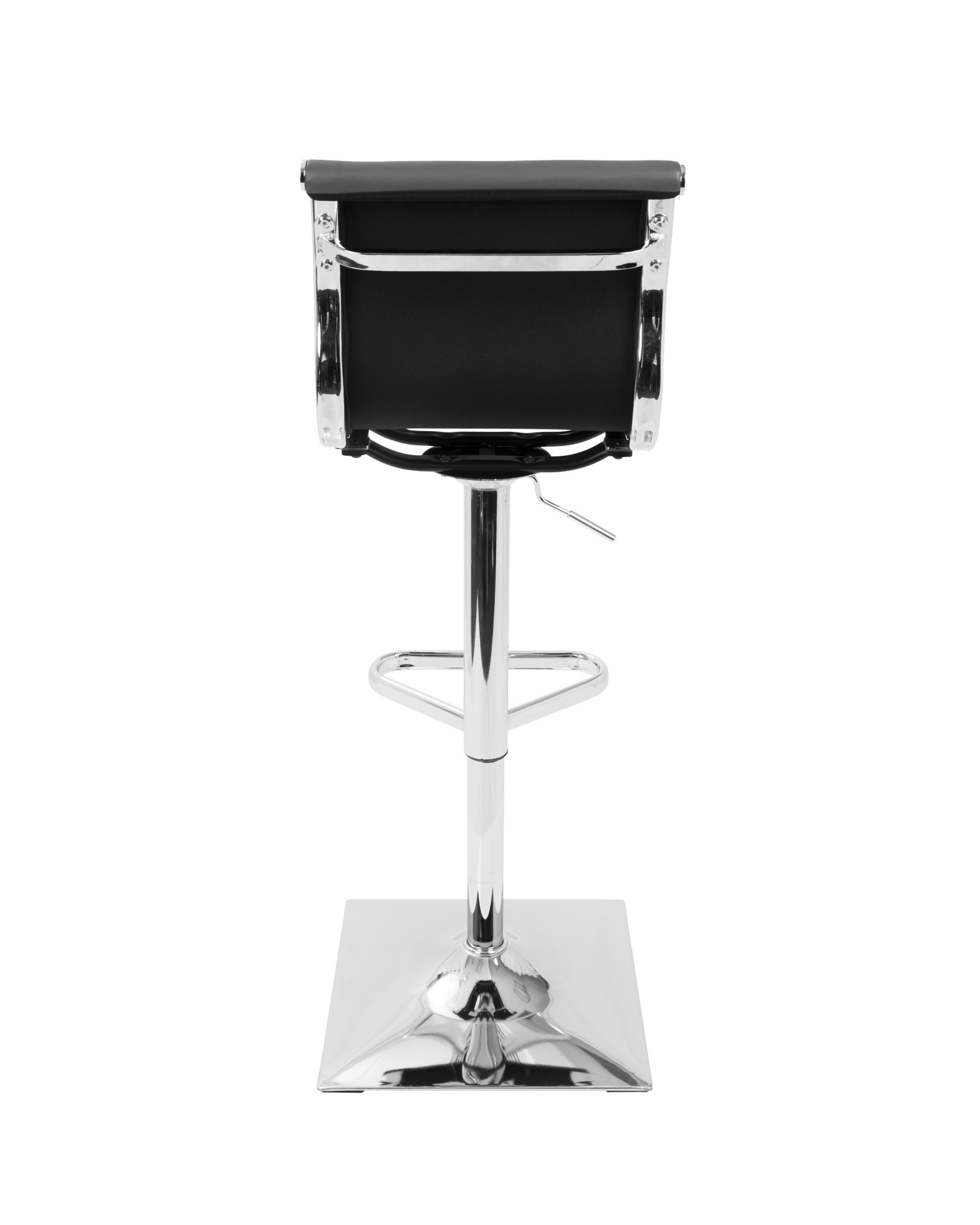 Masters Contemporary Adjustable Barstool with Swivel in Grey Faux Leather