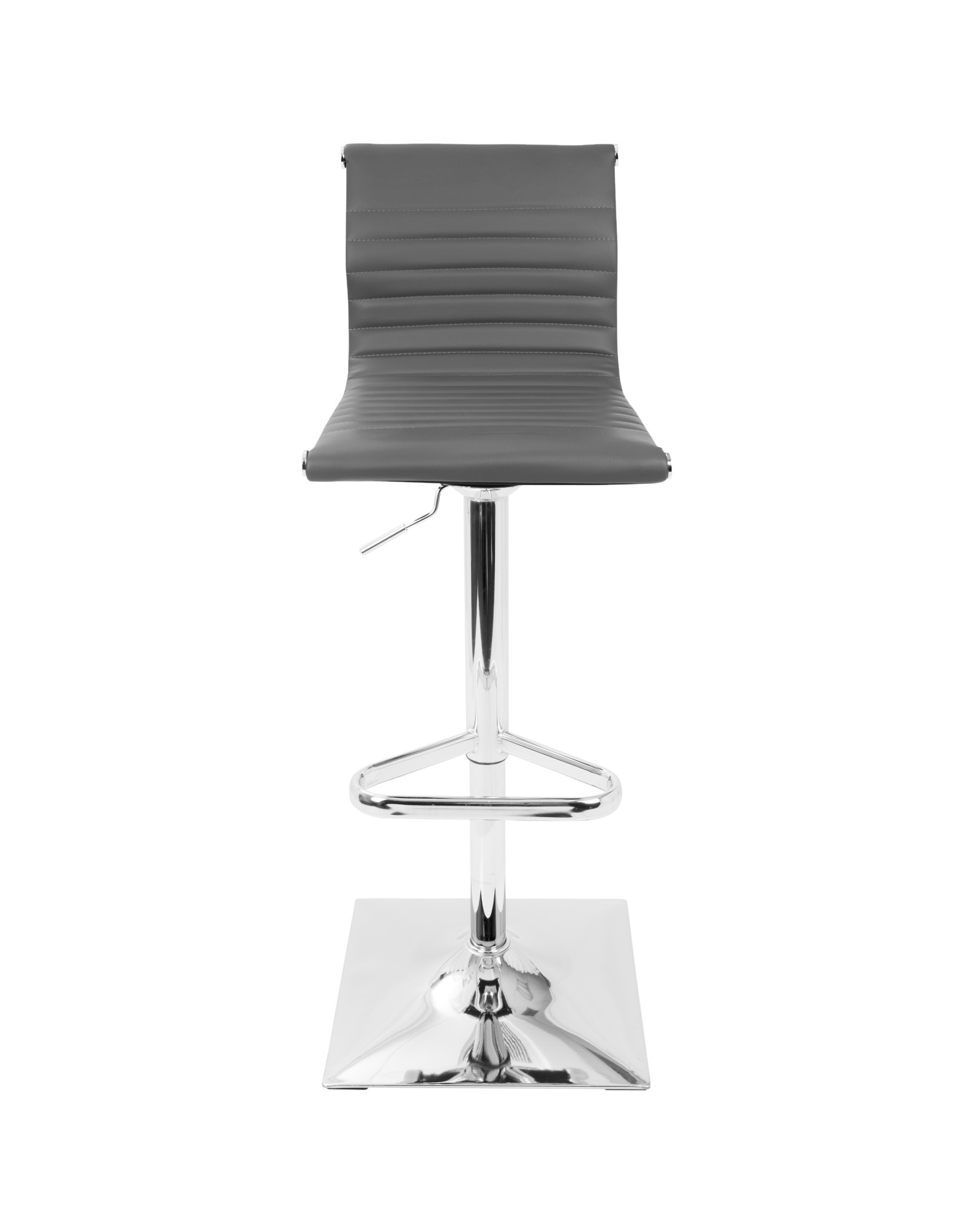 Masters Contemporary Adjustable Barstool with Swivel in Grey Faux Leather