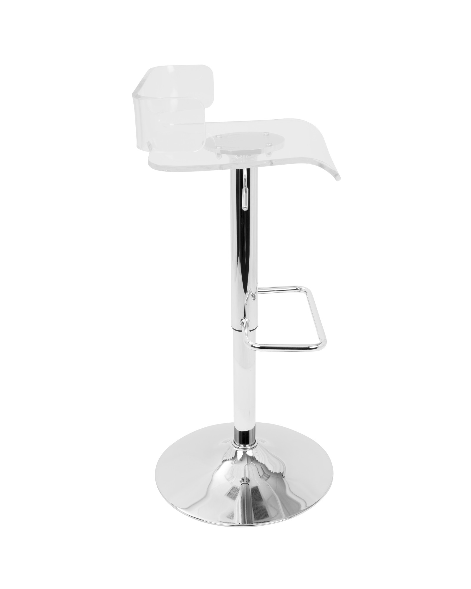 Pride Contemporary Adjustable Barstool in Clear Acrylic