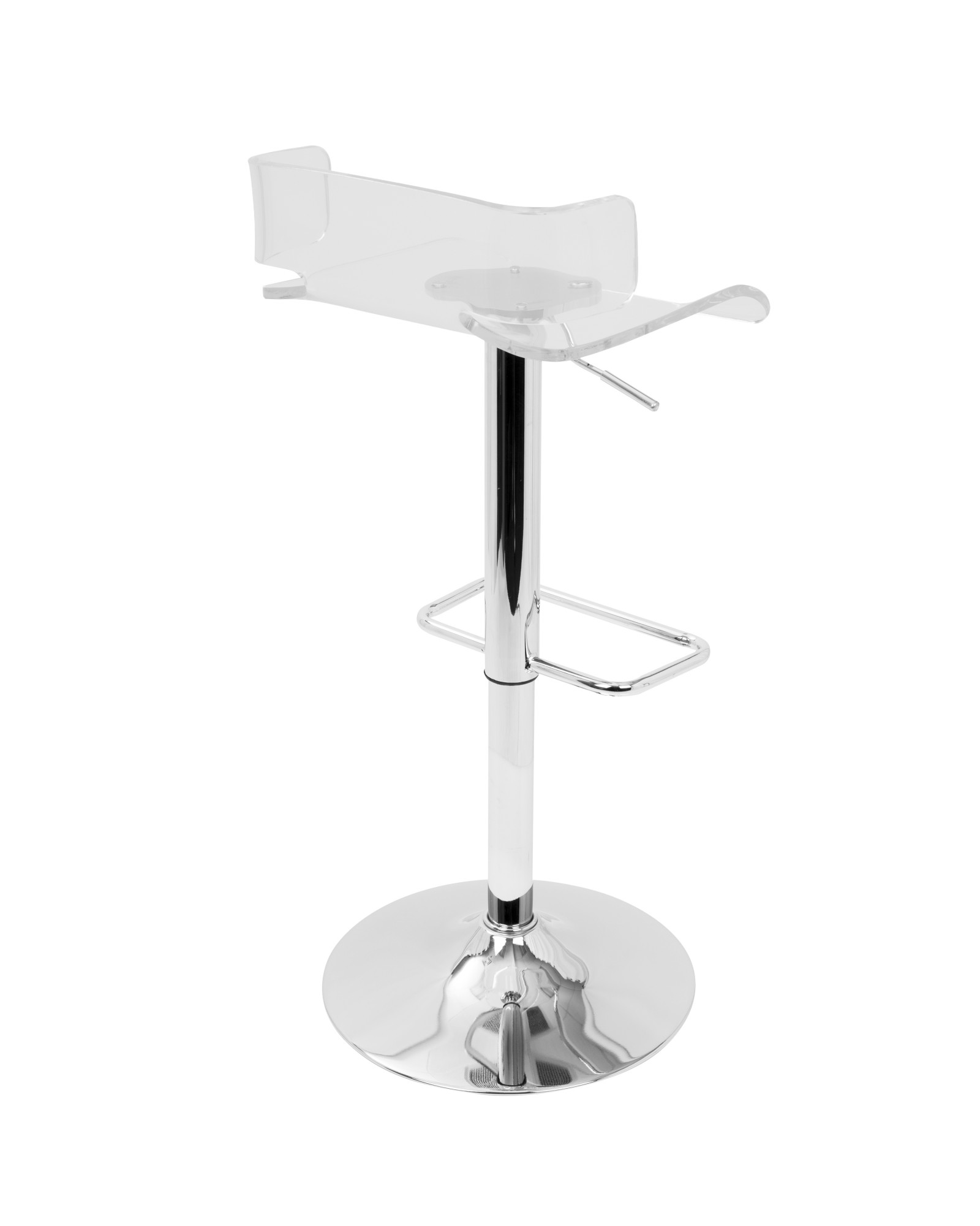 Pride Contemporary Adjustable Barstool in Clear Acrylic