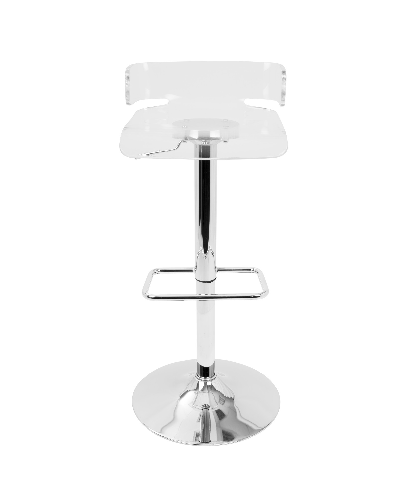 Pride Contemporary Adjustable Barstool in Clear Acrylic