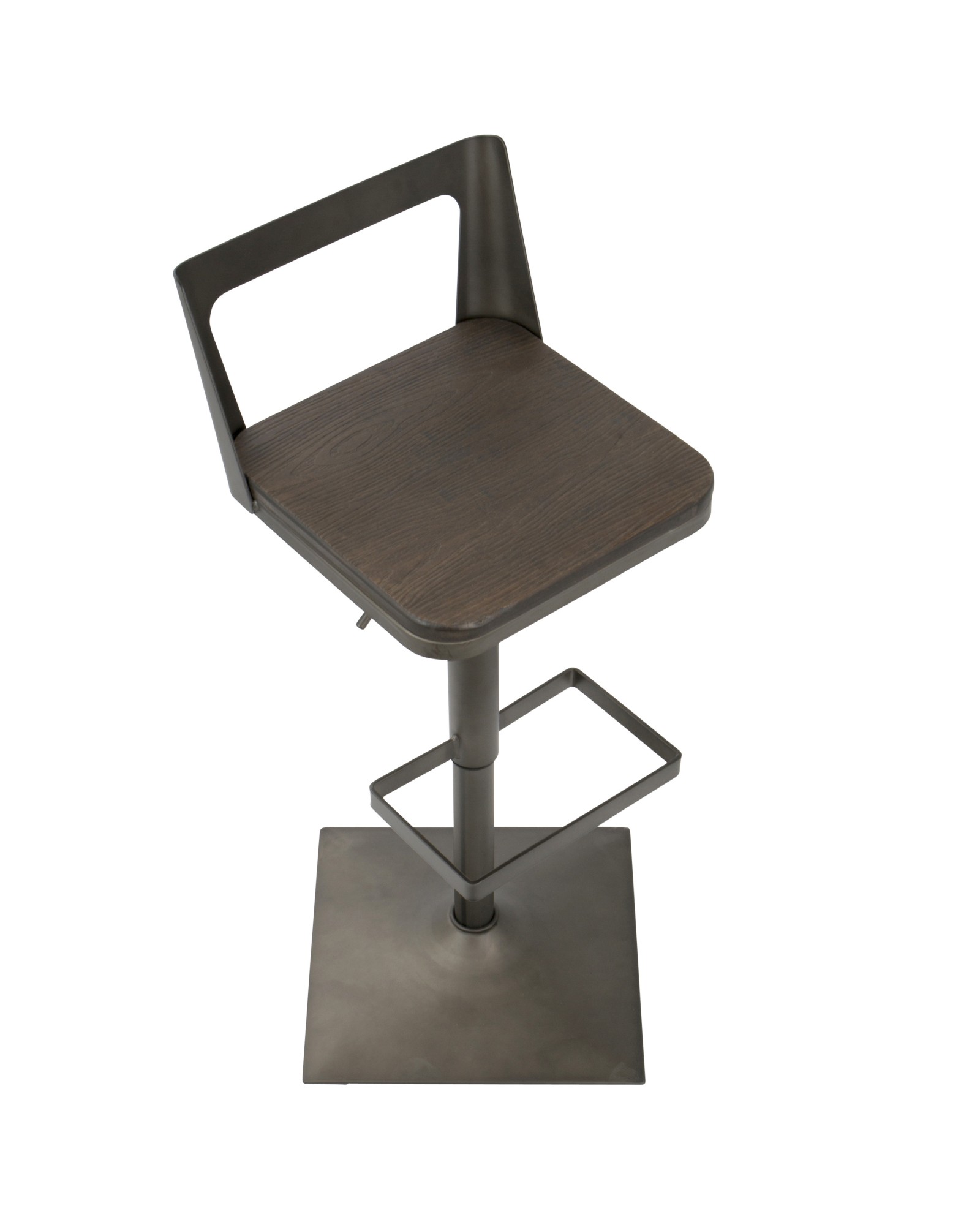 Samurai Industrial Adjustable Barstool in Antique and Espresso