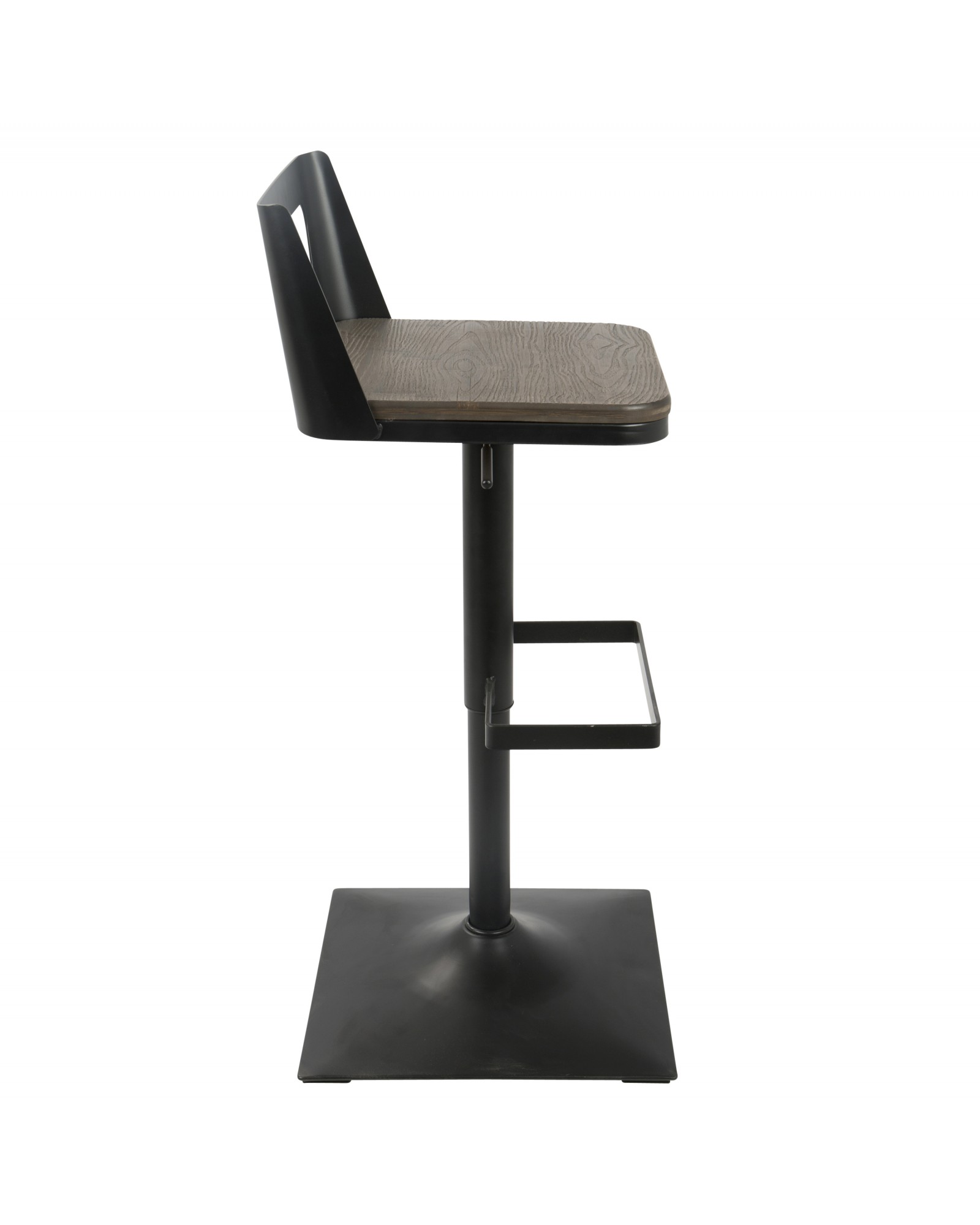 Samurai Industrial Adjustable Barstool in Black and Espresso