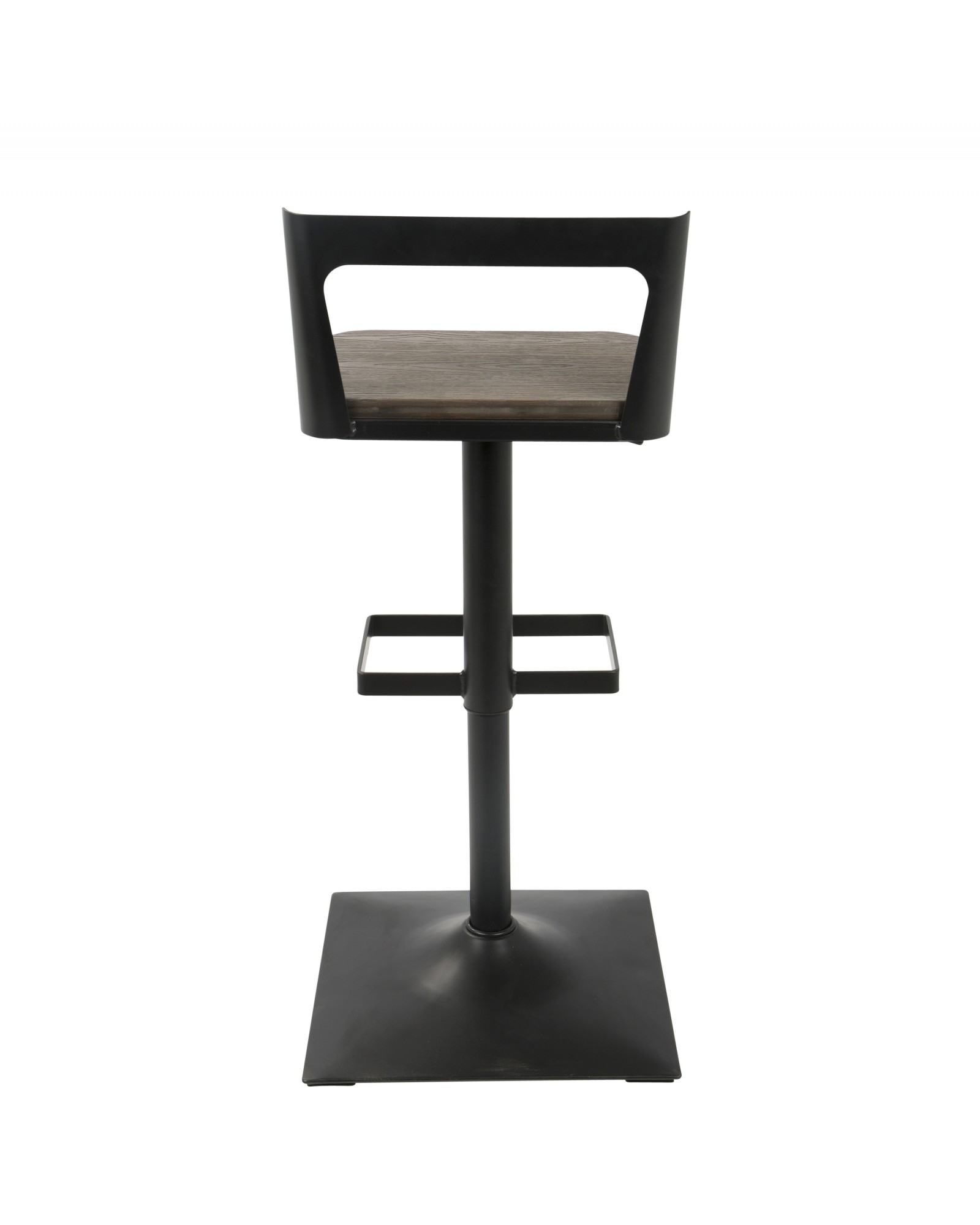 Samurai Industrial Adjustable Barstool in Black and Espresso