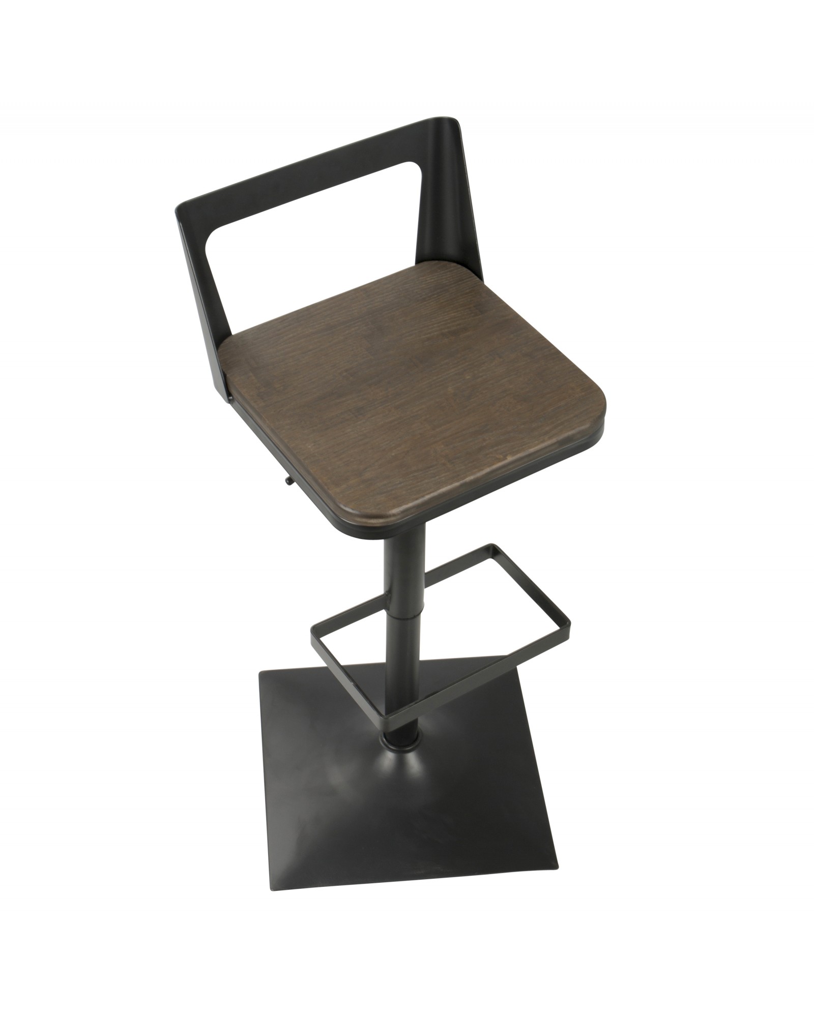 Samurai Industrial Adjustable Barstool in Black and Espresso