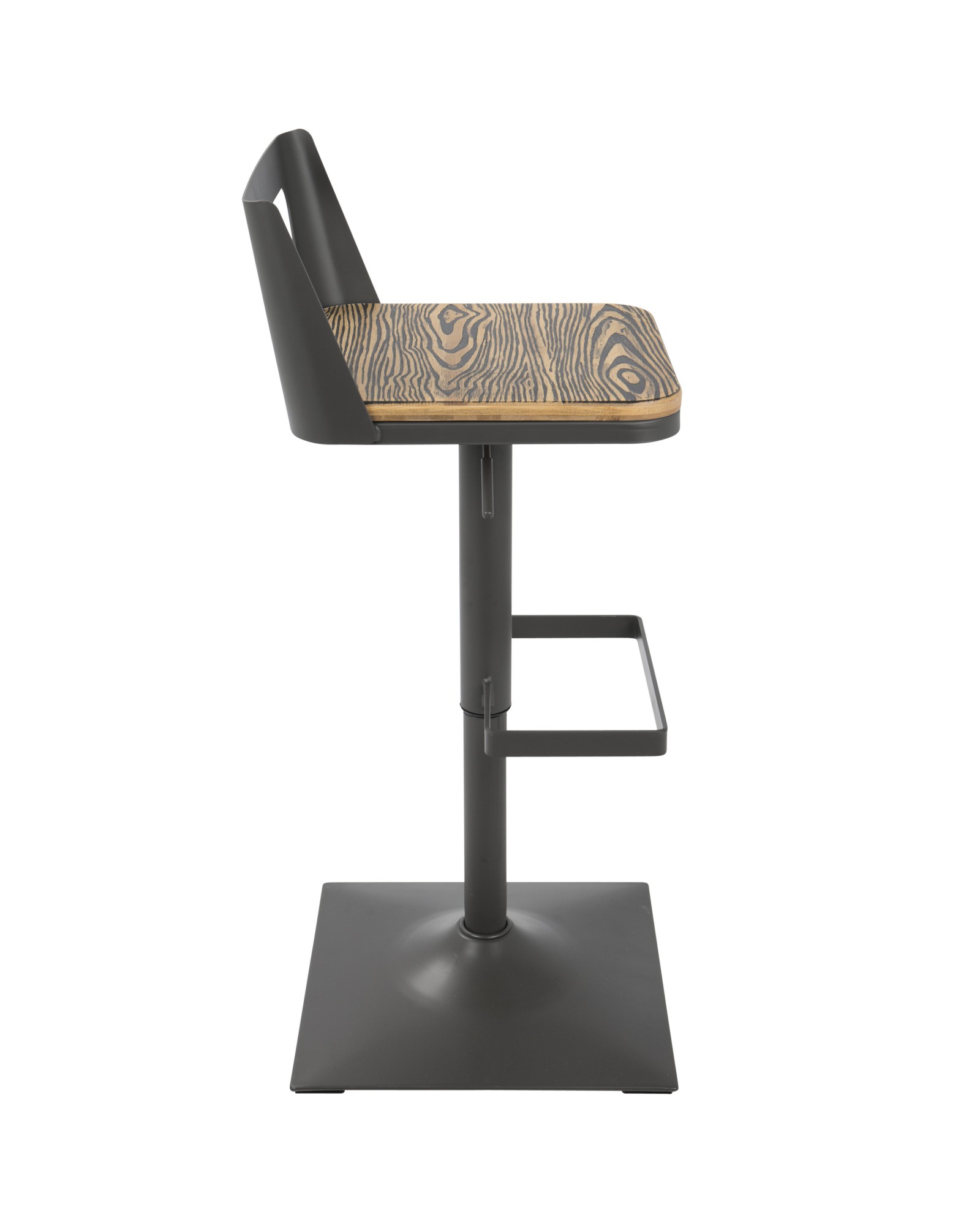 Samurai Industrial Adjustable Barstool in Grey and Brown