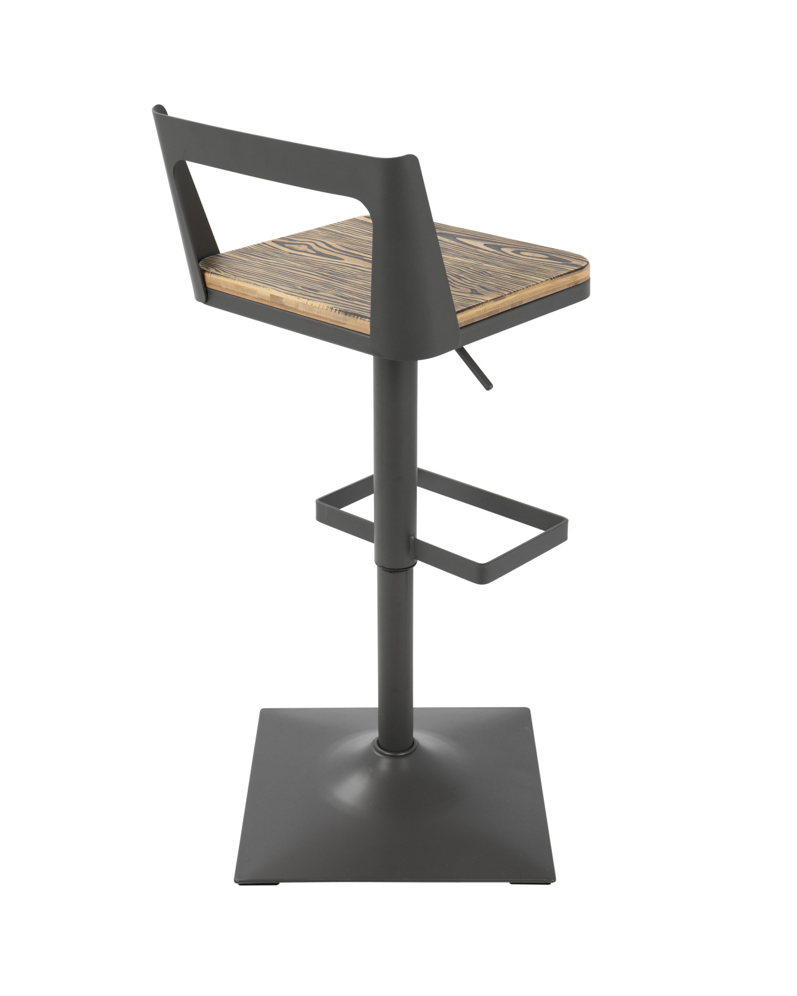 Samurai Industrial Adjustable Barstool in Grey and Brown