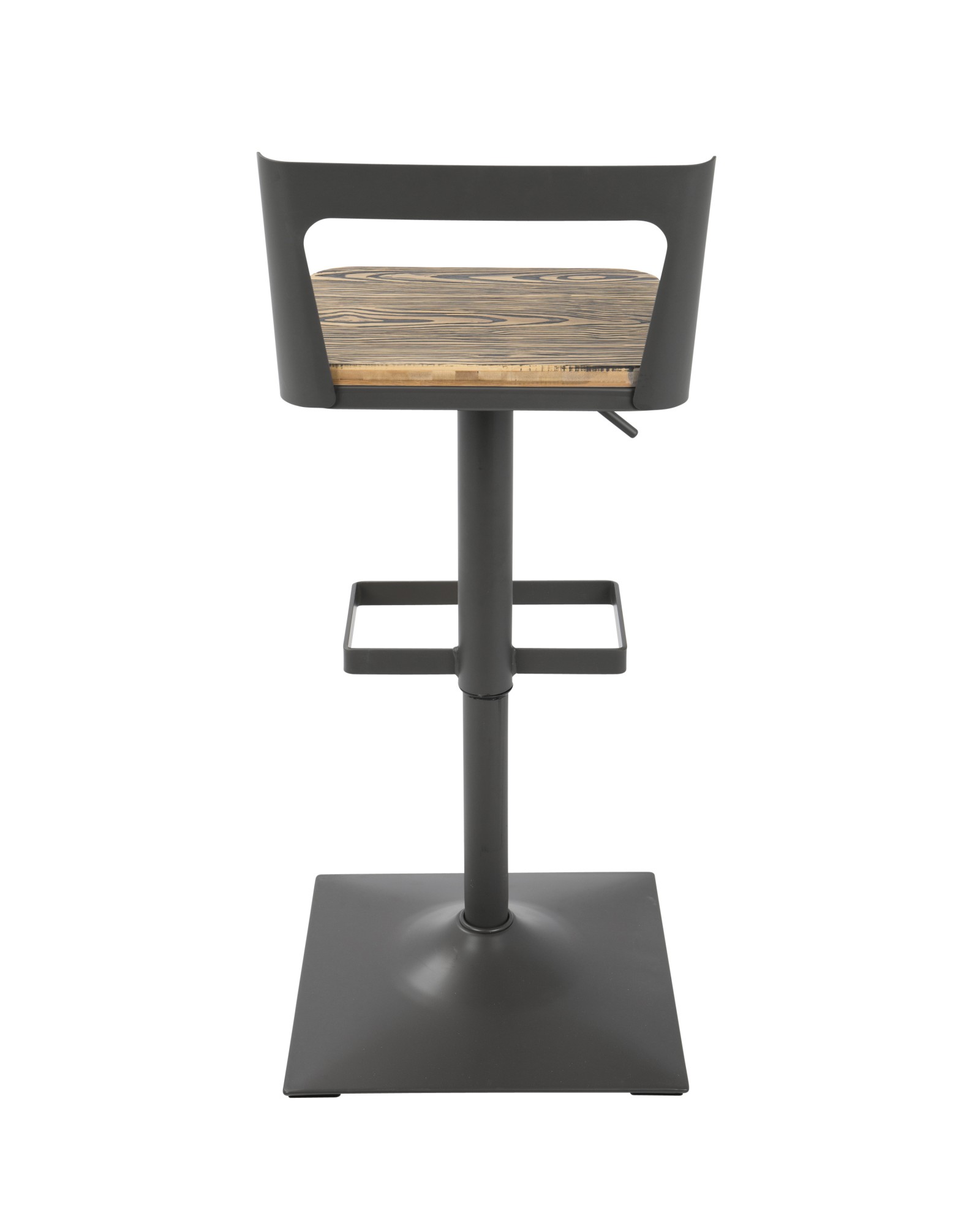 Samurai Industrial Adjustable Barstool in Grey and Brown