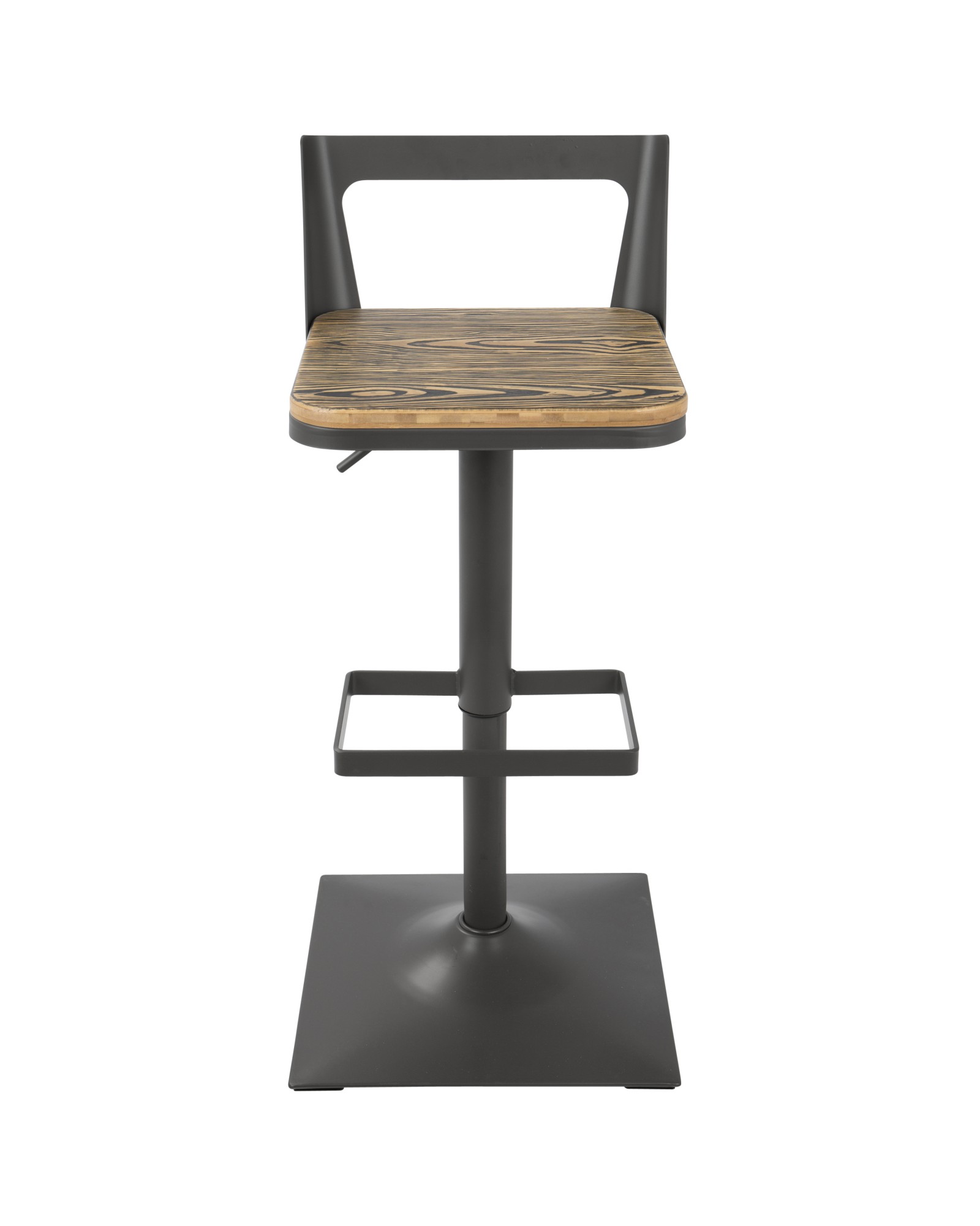 Samurai Industrial Adjustable Barstool in Grey and Brown