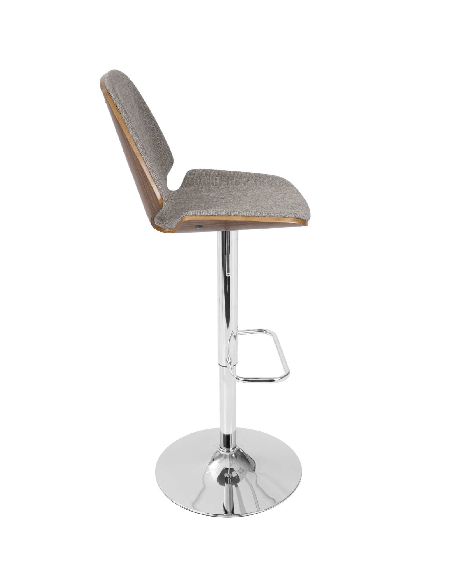 Serena Mid-Century Modern Barstool in Walnut and Grey