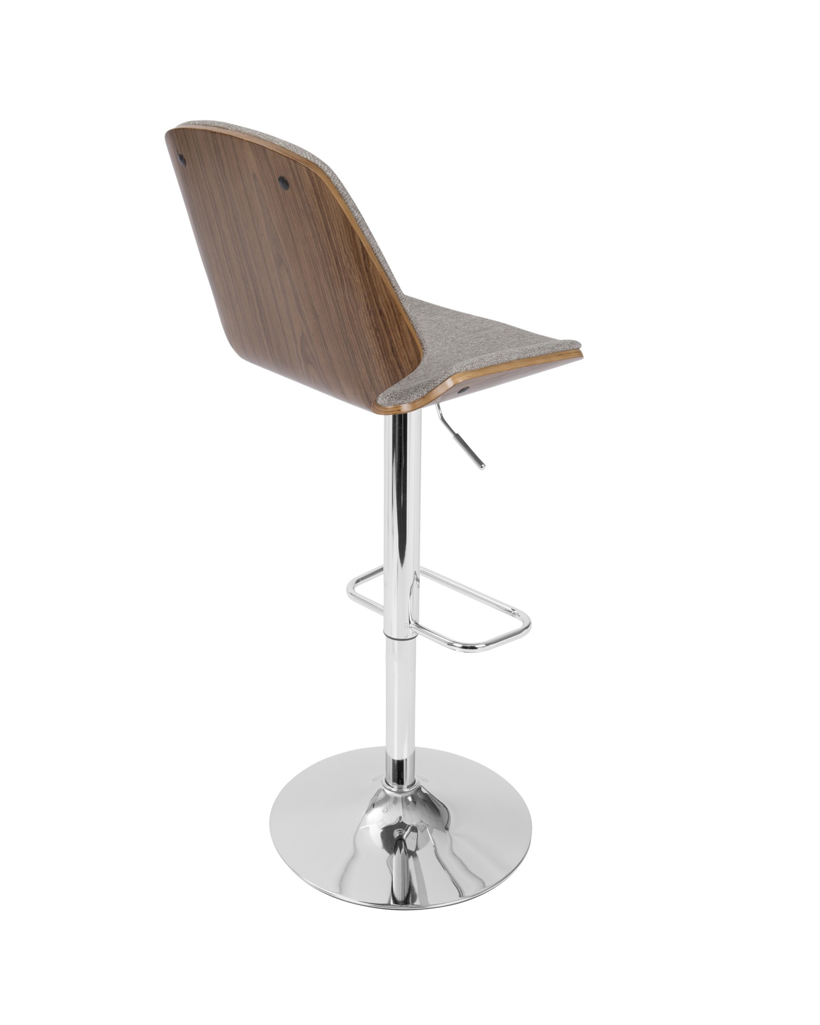 Serena Mid-Century Modern Barstool in Walnut and Grey