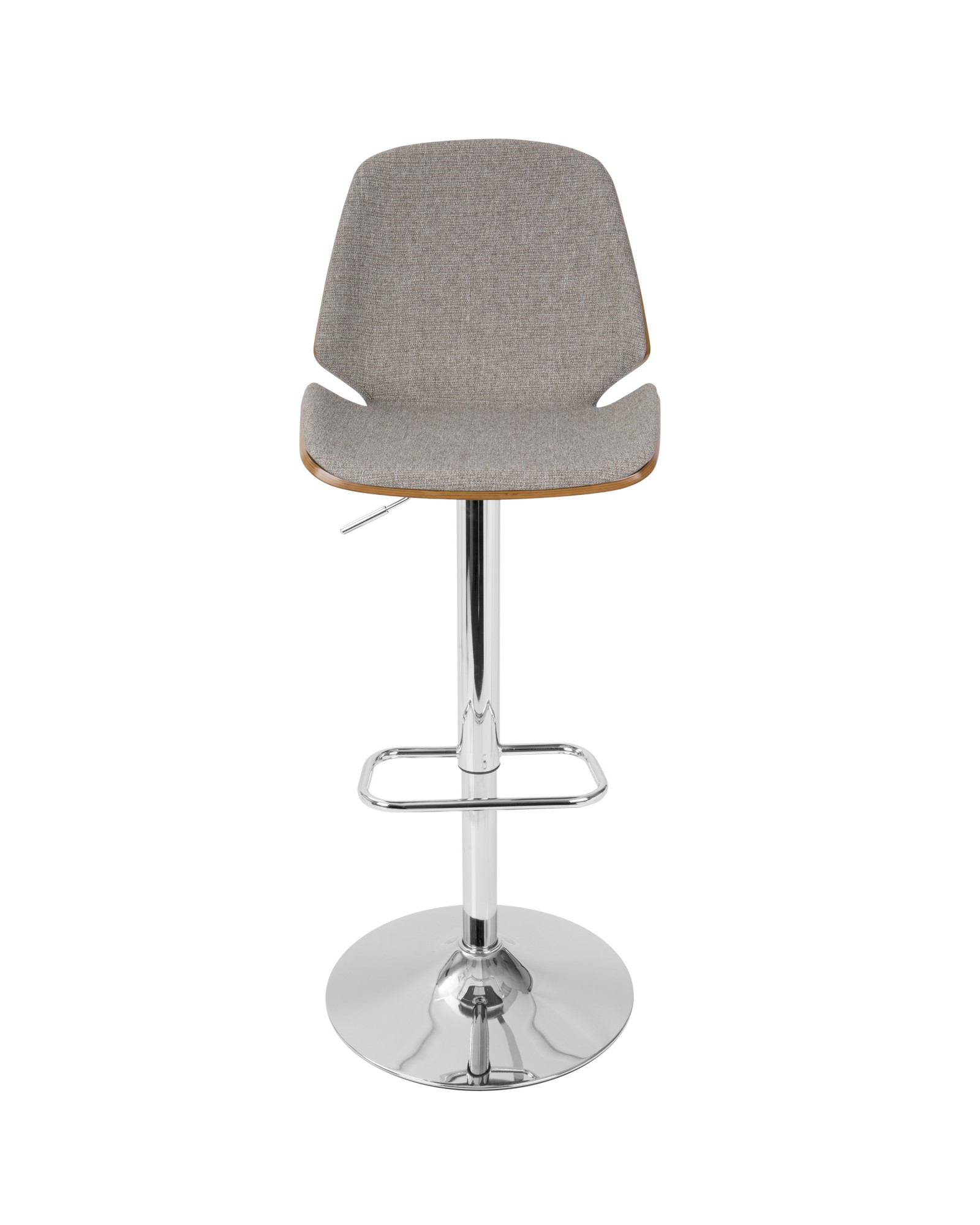 Serena Mid-Century Modern Barstool in Walnut and Grey