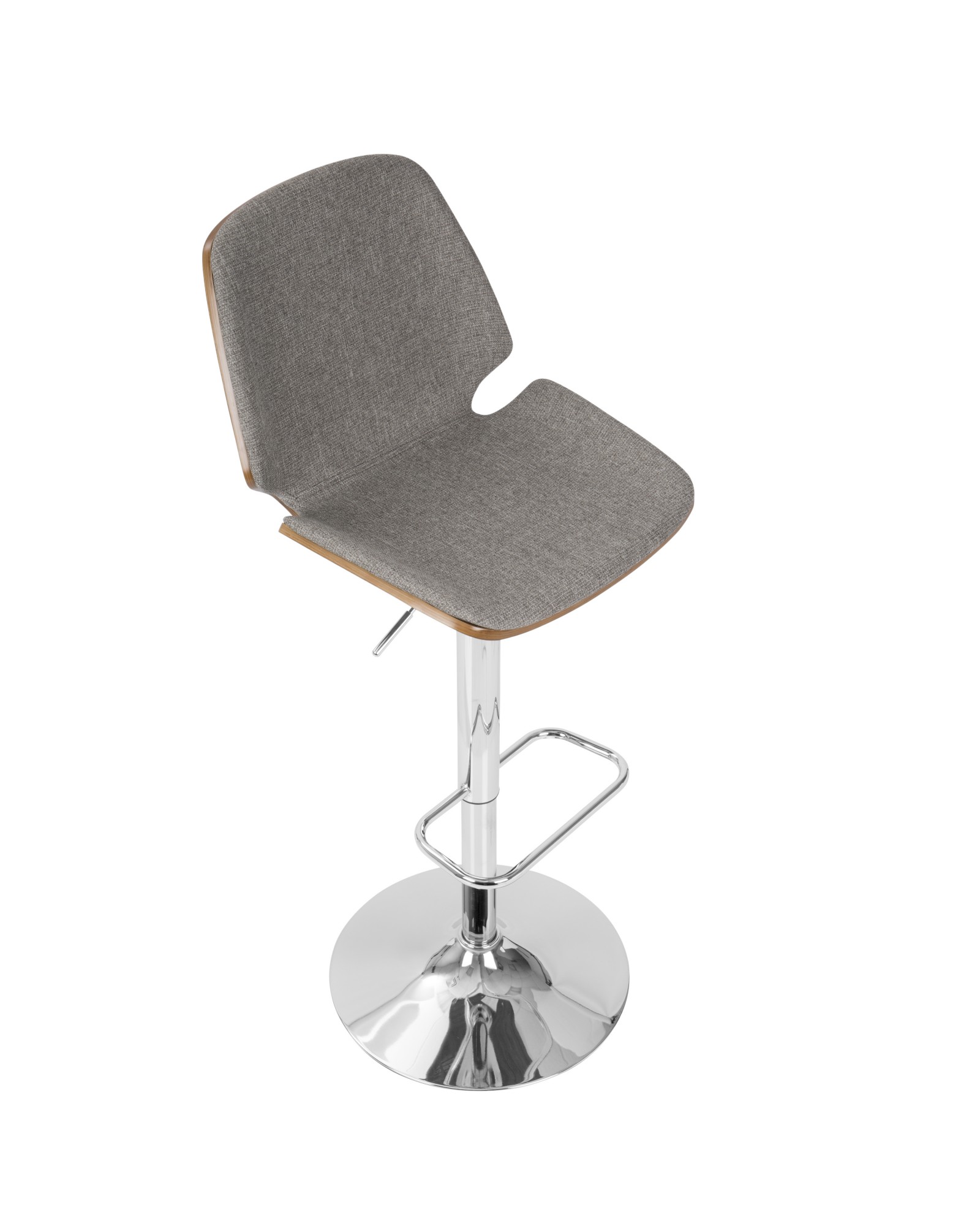 Serena Mid-Century Modern Barstool in Walnut and Grey