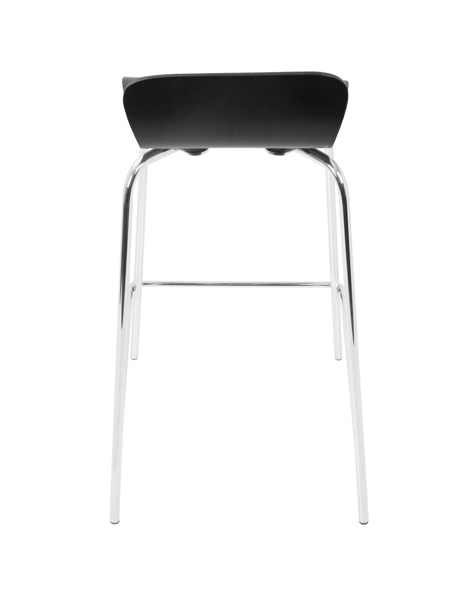Woodstacker Contemporary Stackable Barstool in Black - Set of 2