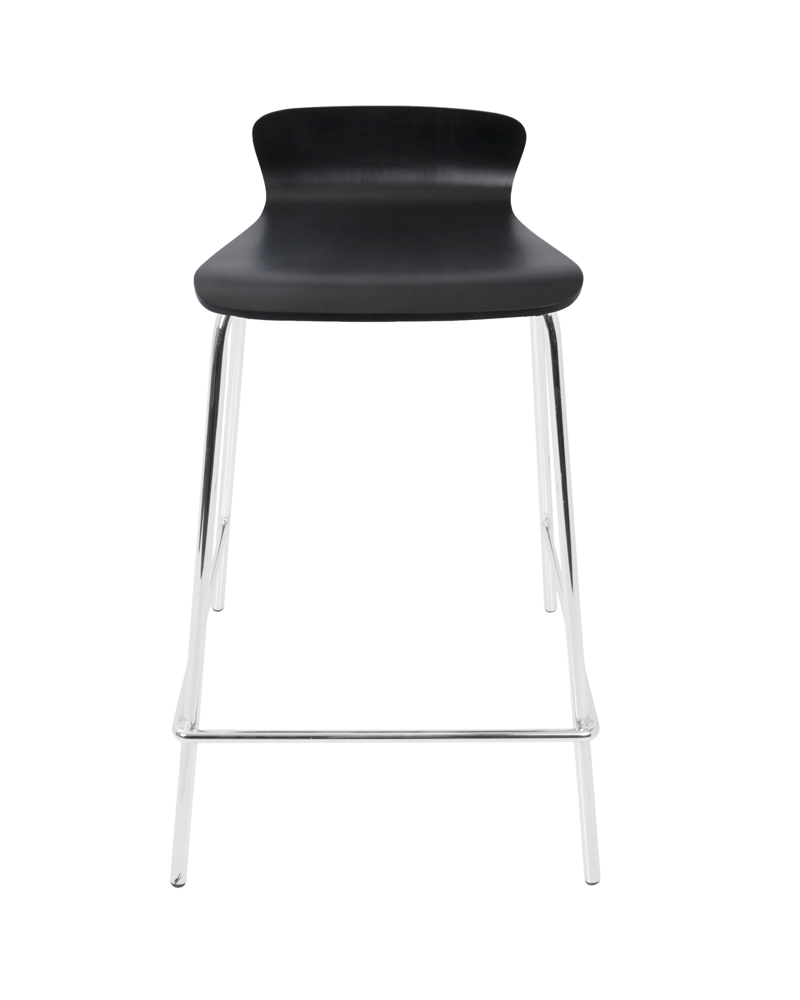 Woodstacker Contemporary Stackable Barstool in Black - Set of 2