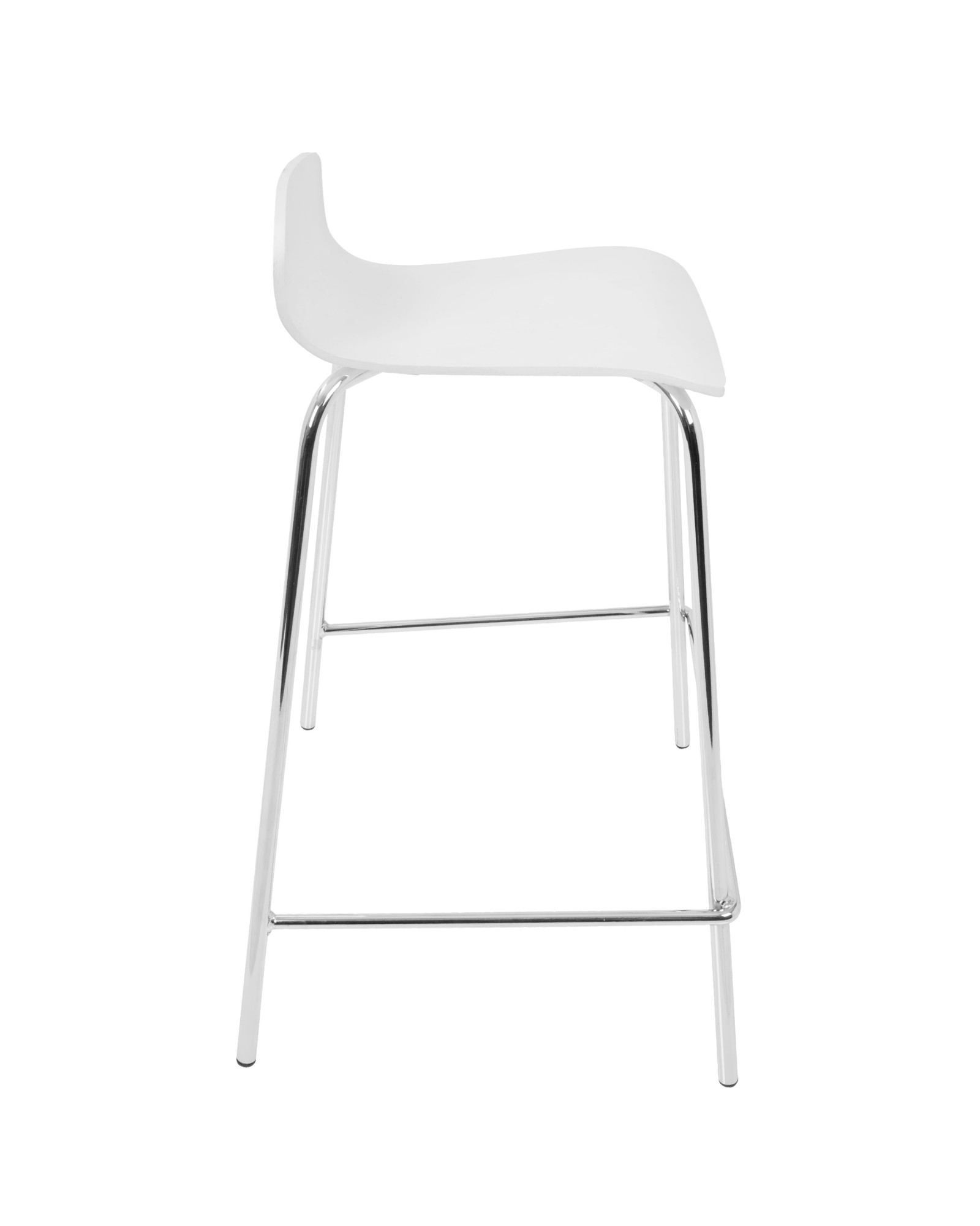 Woodstacker Contemporary Stackable Barstool in White - Set of 2