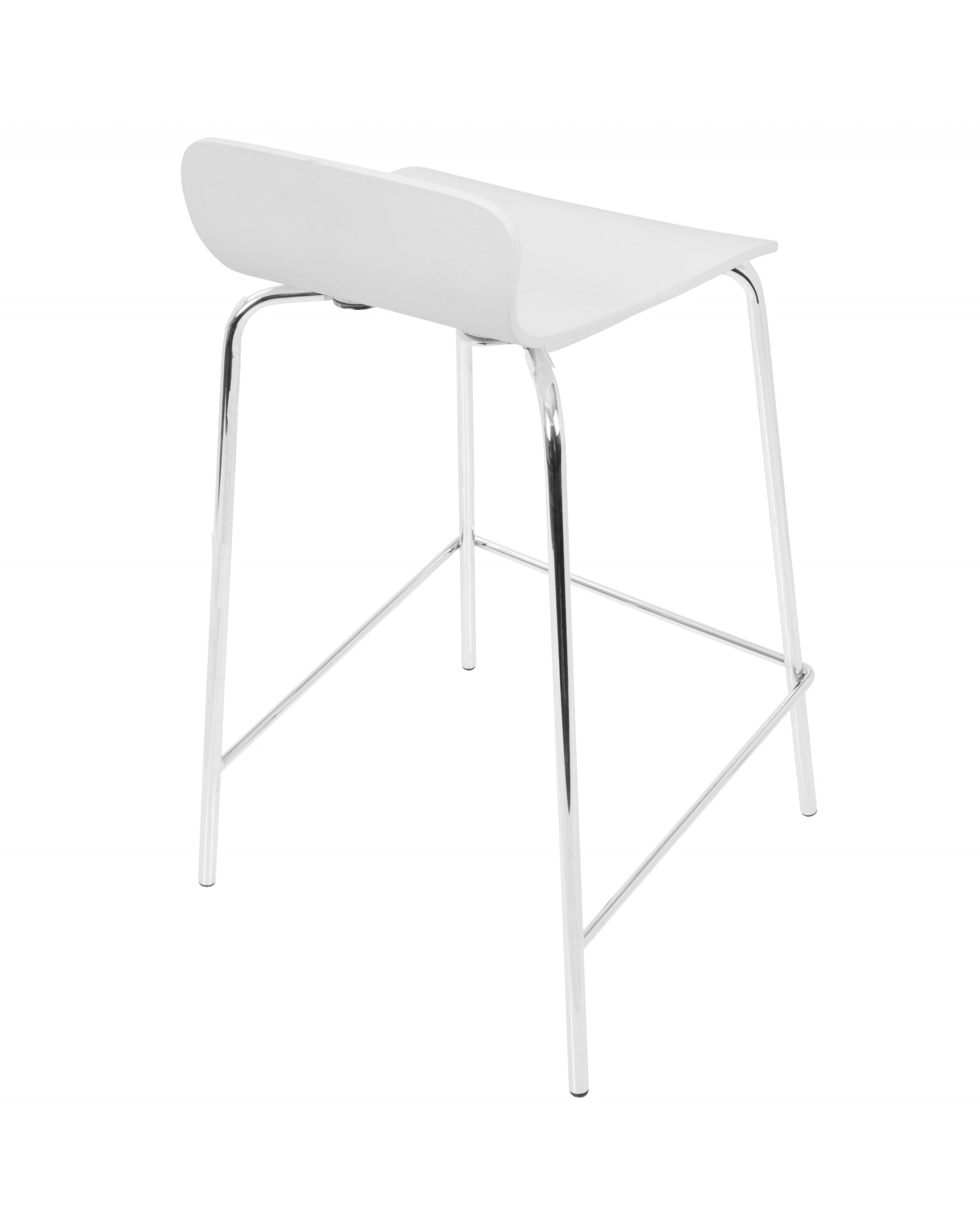 Woodstacker Contemporary Stackable Barstool in White - Set of 2