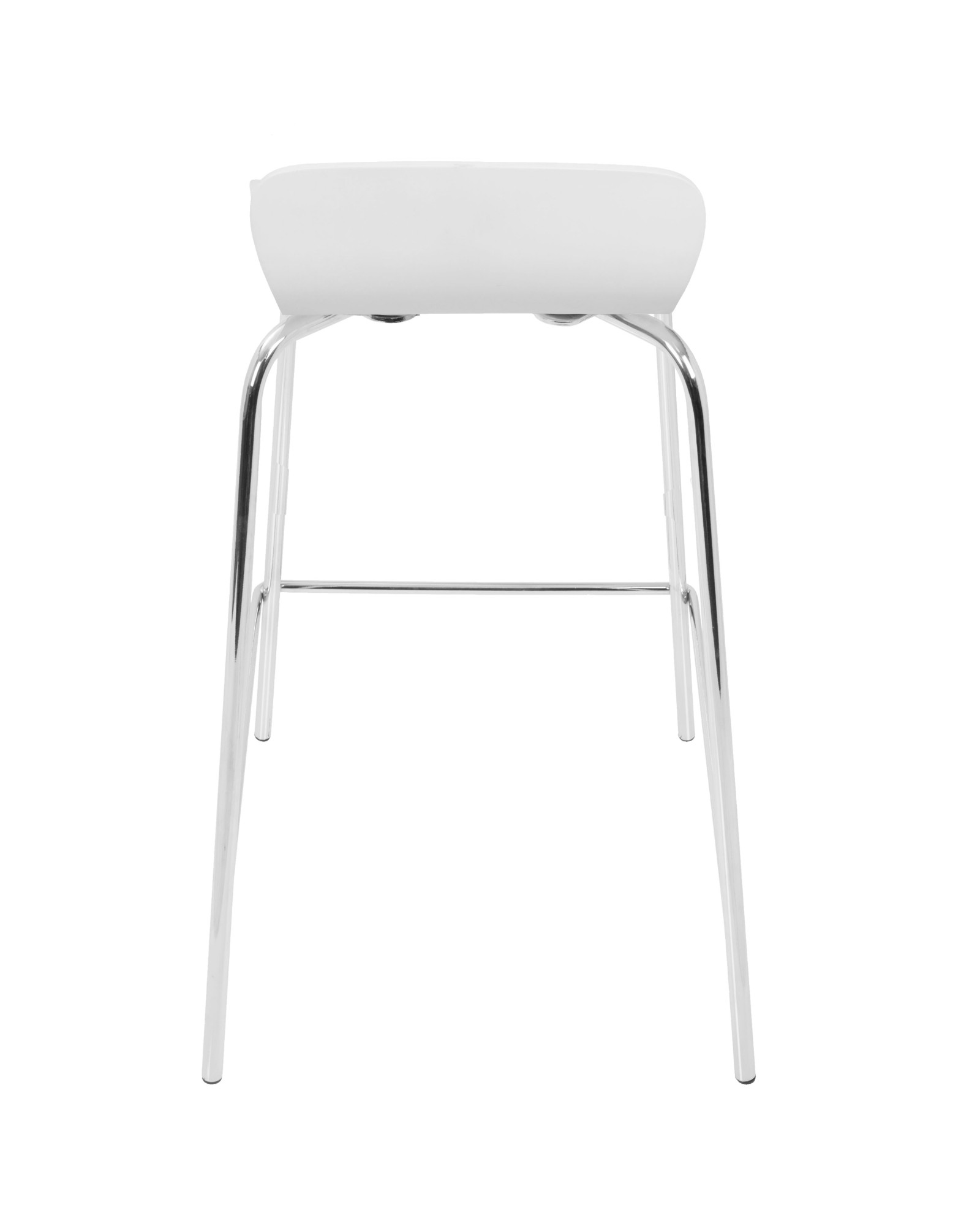 Woodstacker Contemporary Stackable Barstool in White - Set of 2