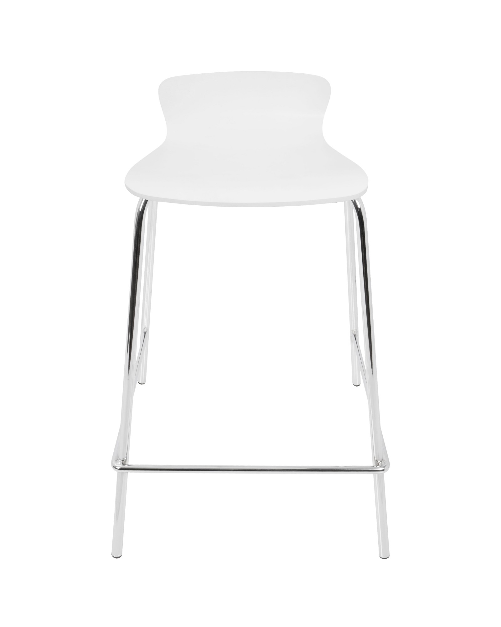 Woodstacker Contemporary Stackable Barstool in White - Set of 2