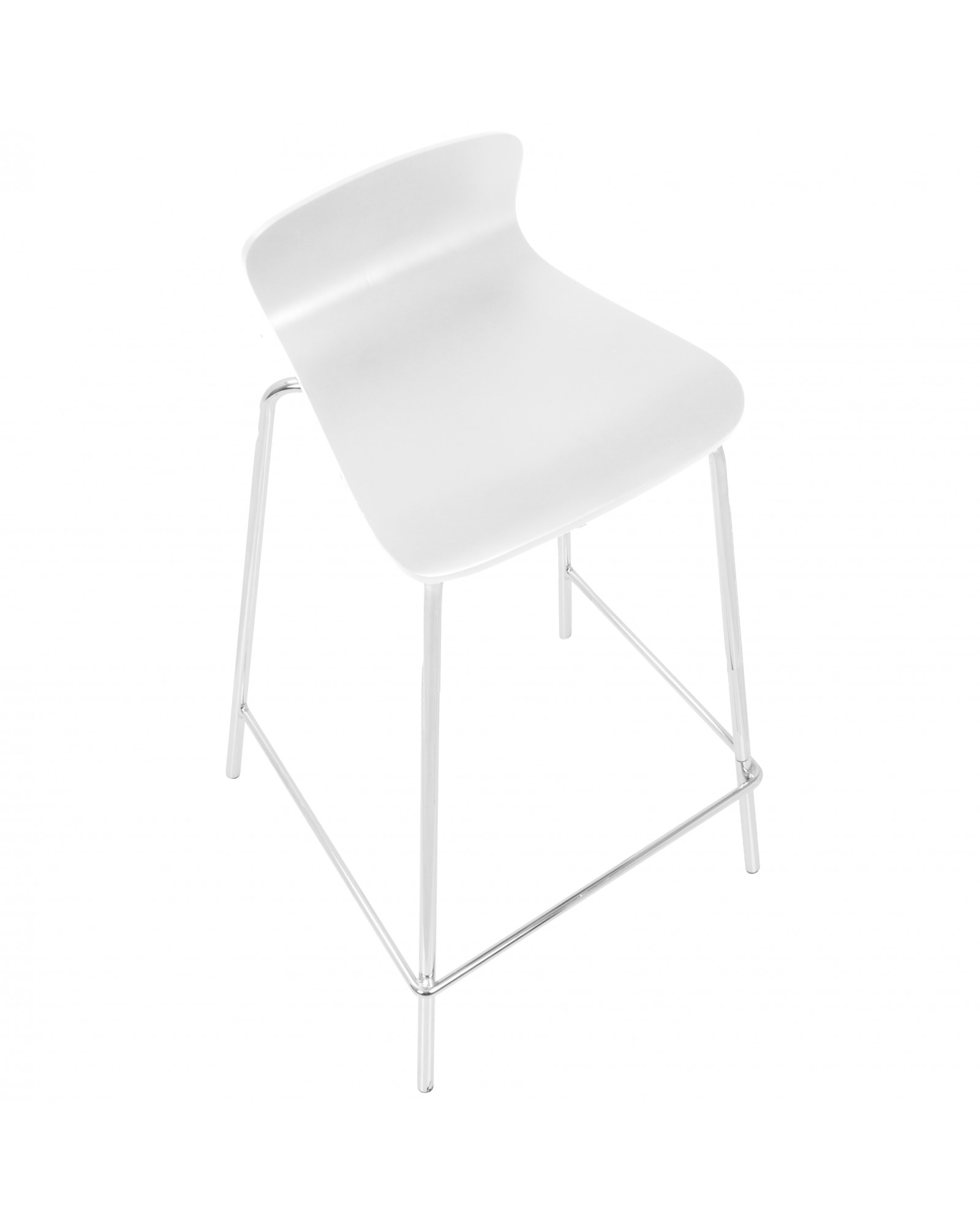 Woodstacker Contemporary Stackable Barstool in White - Set of 2