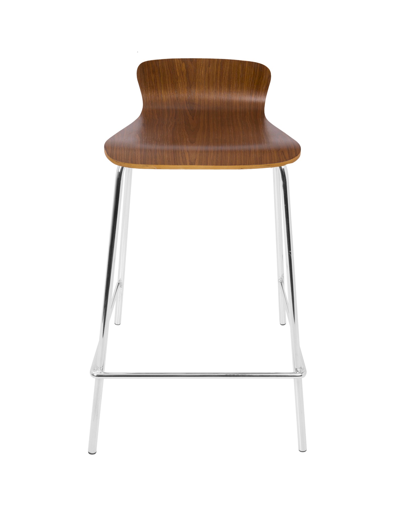 Woodstacker Contemporary Stackable Barstool in Walnut - Set of 2