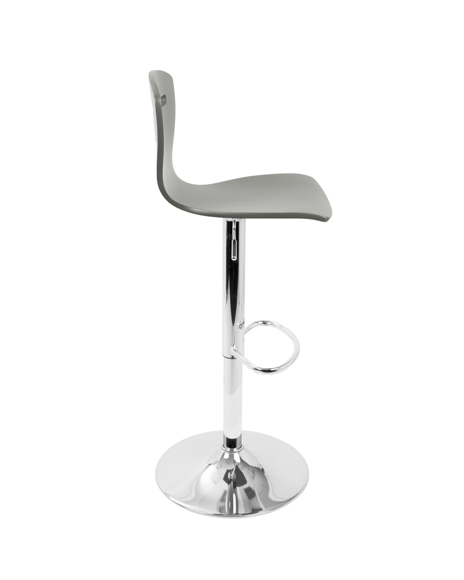 H2 Contemporary Adjustable Barstool in Grey Wood