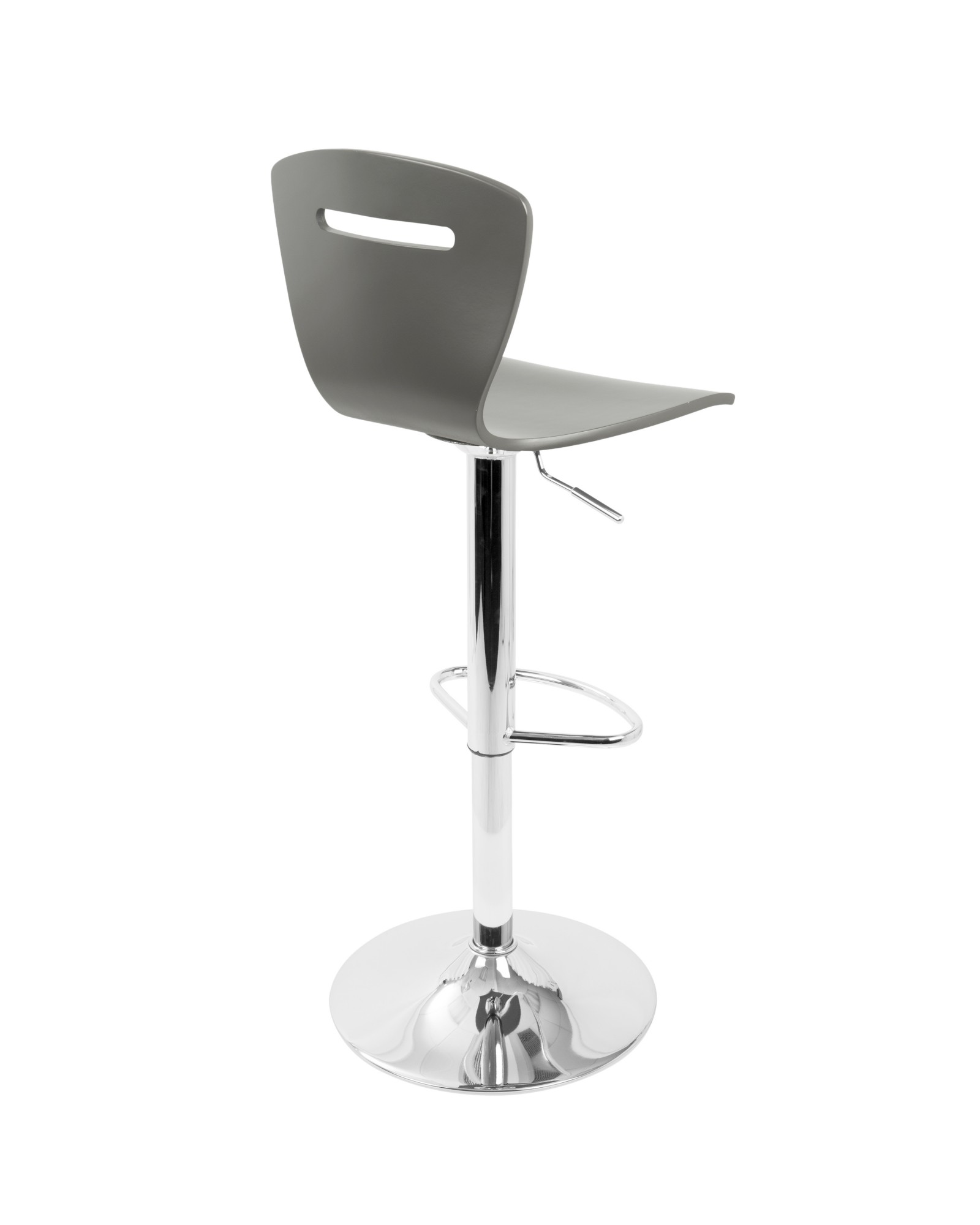 H2 Contemporary Adjustable Barstool in Grey Wood