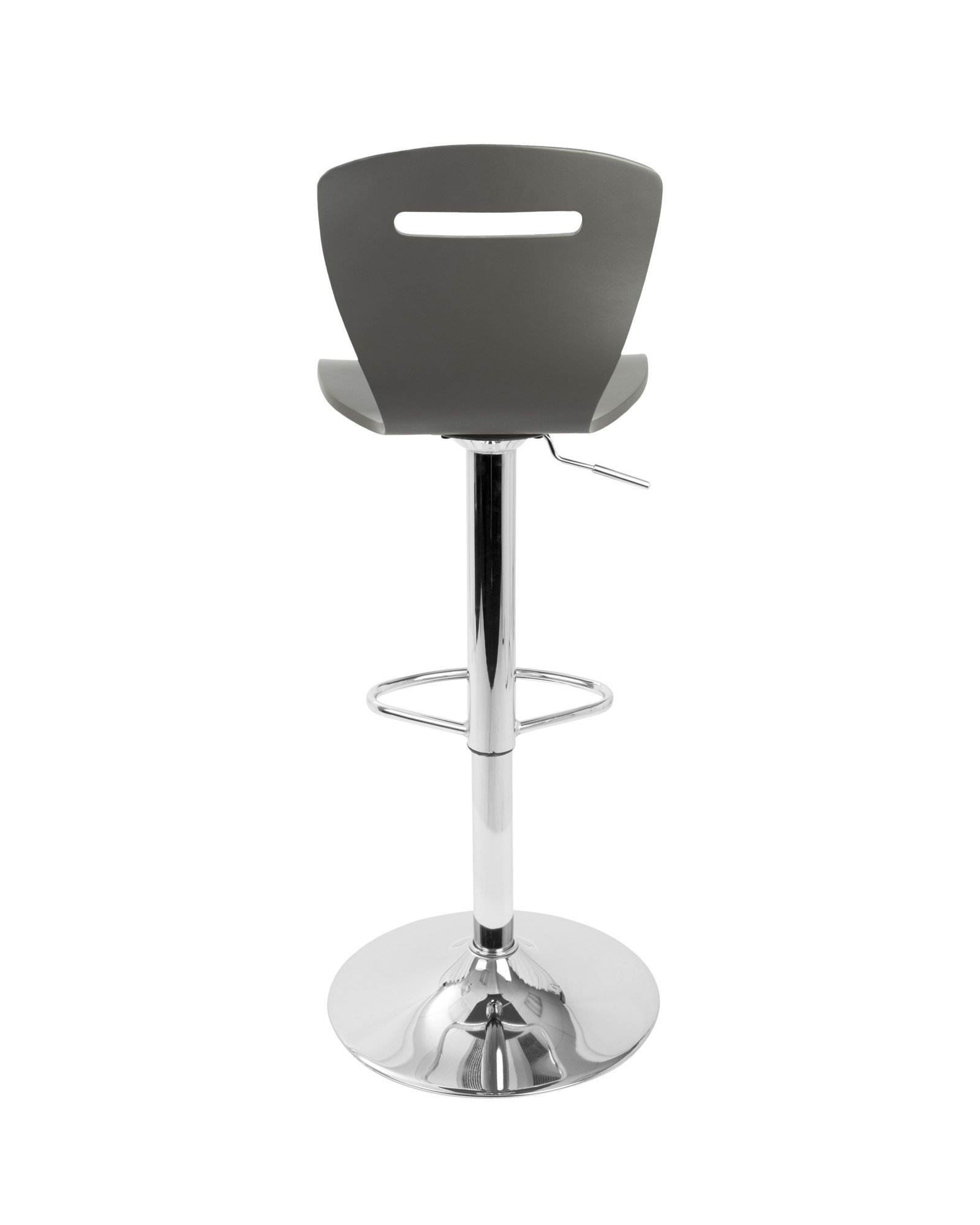 H2 Contemporary Adjustable Barstool in Grey Wood