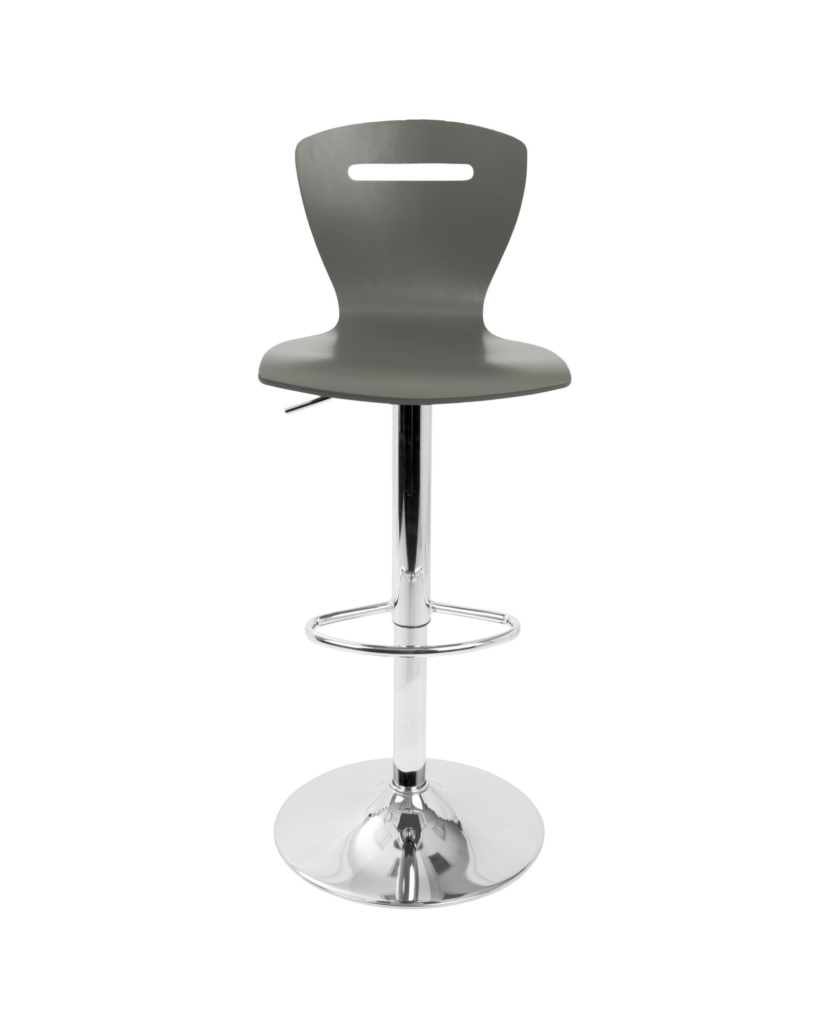 H2 Contemporary Adjustable Barstool in Grey Wood