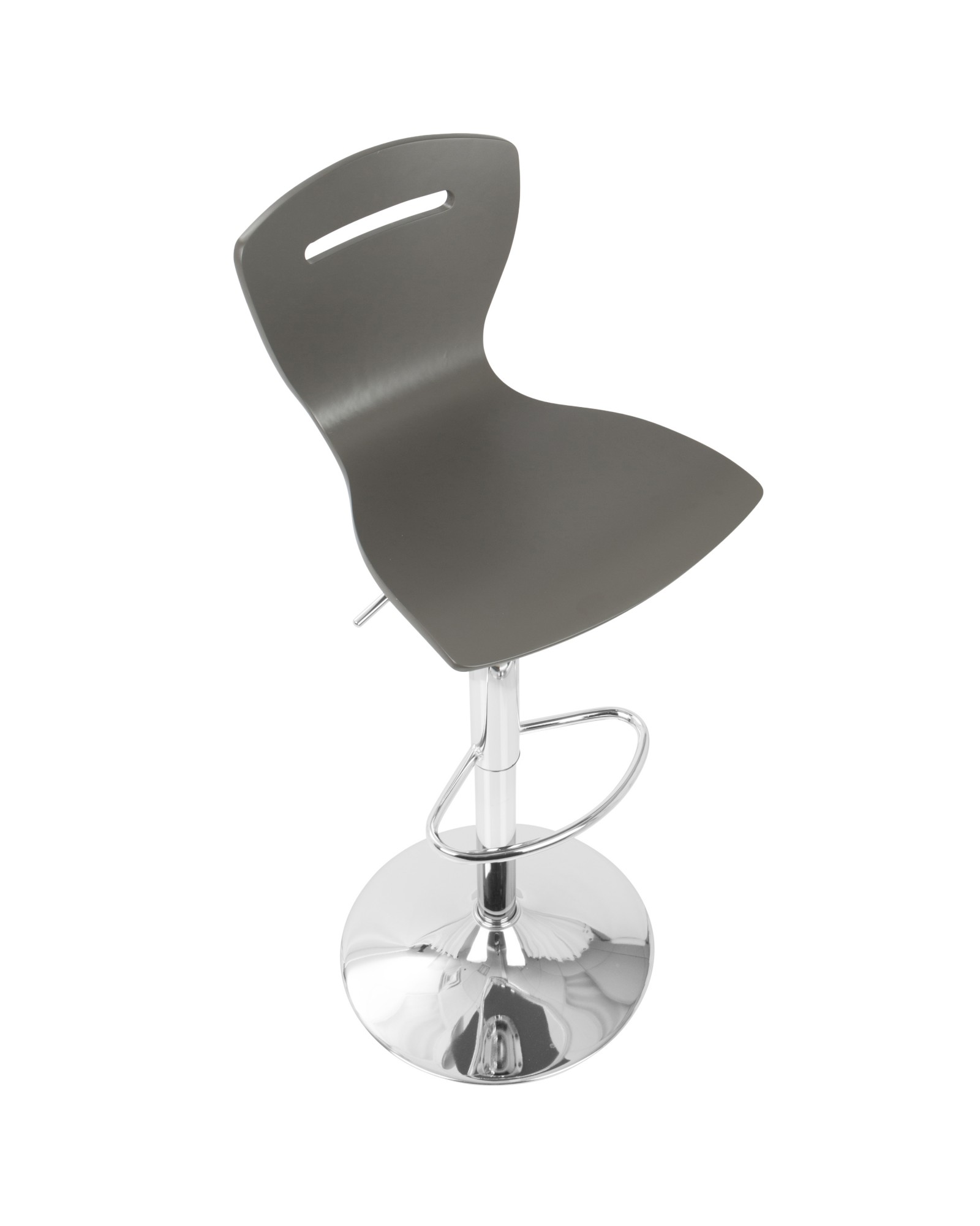 H2 Contemporary Adjustable Barstool in Grey Wood