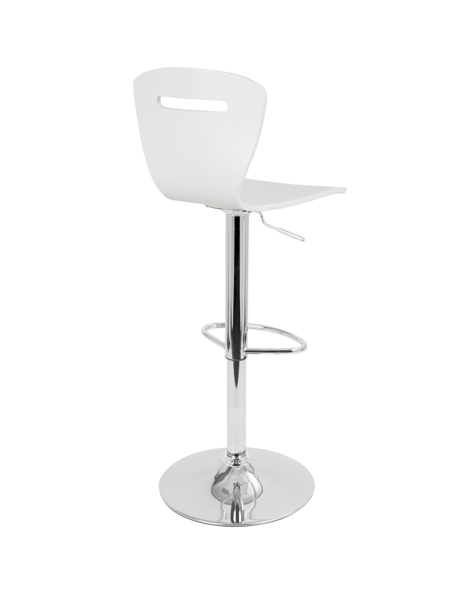 H2 Contemporary Adjustable Barstool in White Wood