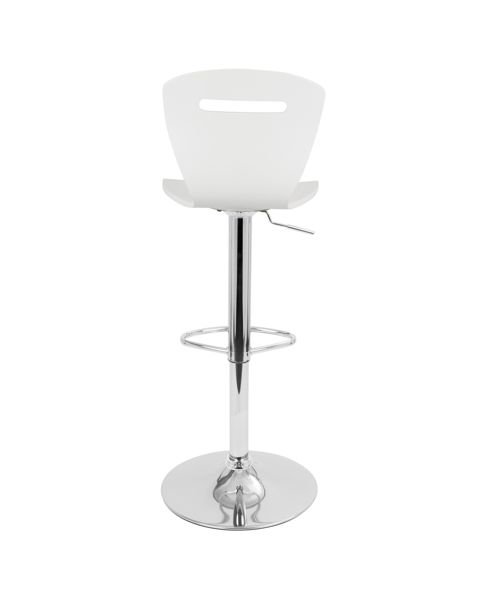 H2 Contemporary Adjustable Barstool in White Wood