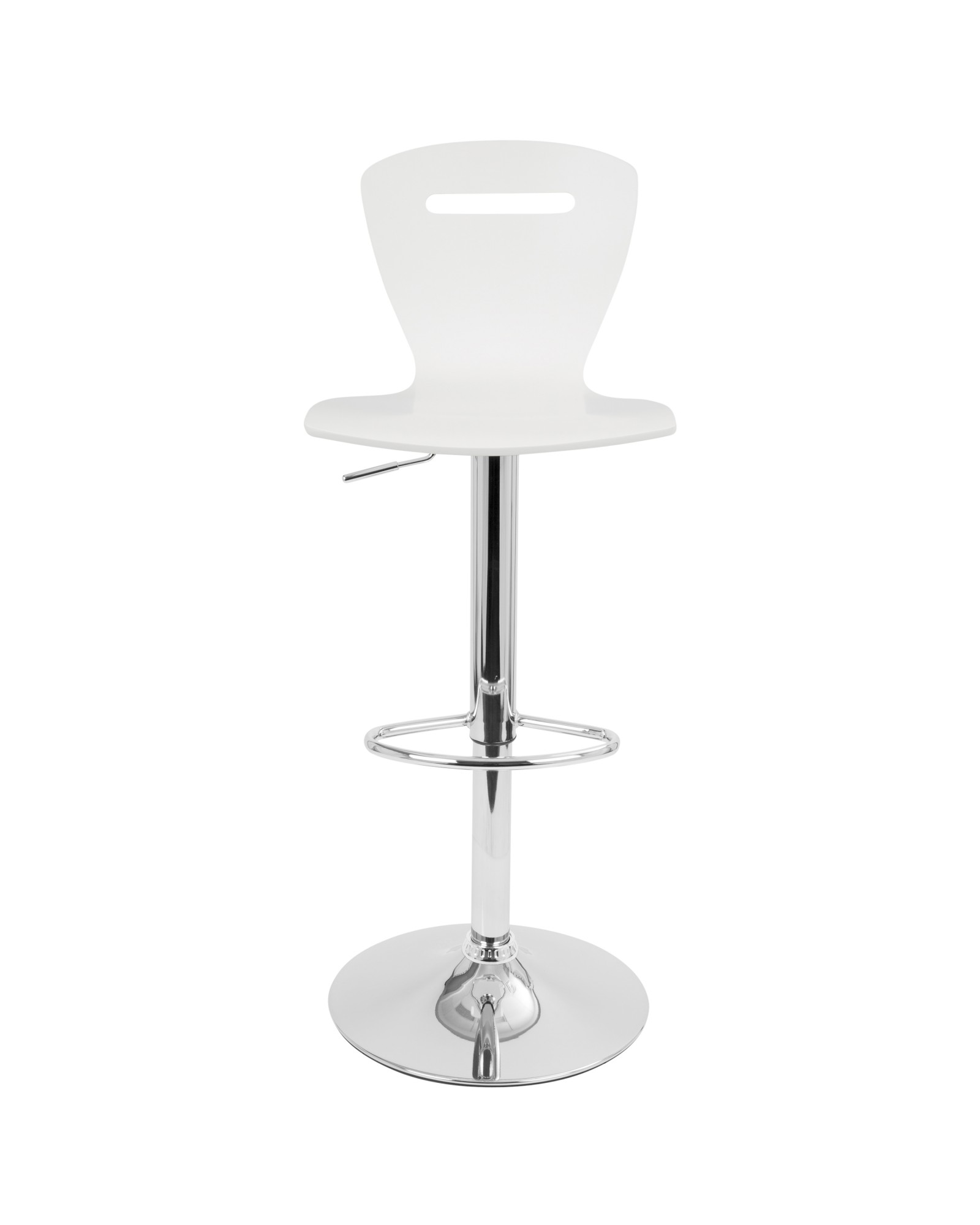 H2 Contemporary Adjustable Barstool in White Wood