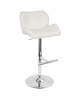 Jubilee Contemporary Adjustable Barstool with Swivel in White Faux Leather Jubilee Contemporary Adjustable Barstool with Swivel in White Faux Leather