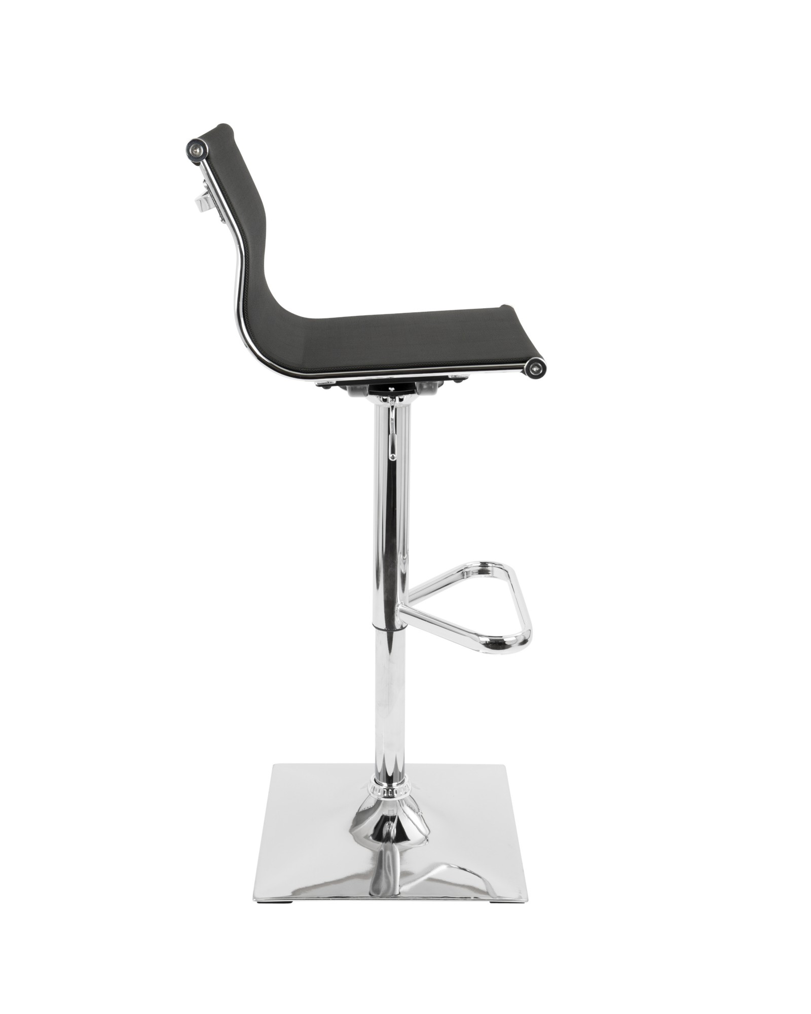 Mirage Contemporary Adjustable Barstool with Swivel in Black